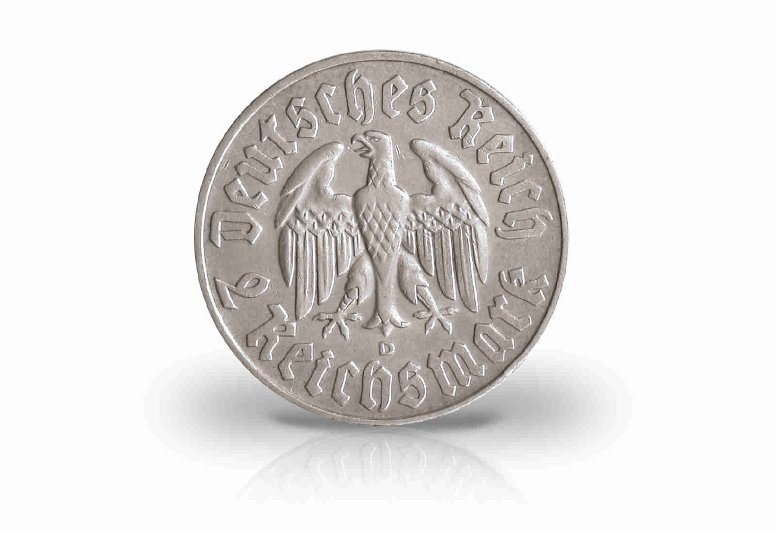 2 Reichsmark 1933 Drittes Reich Martin Luther Jaeger-Nr. 352