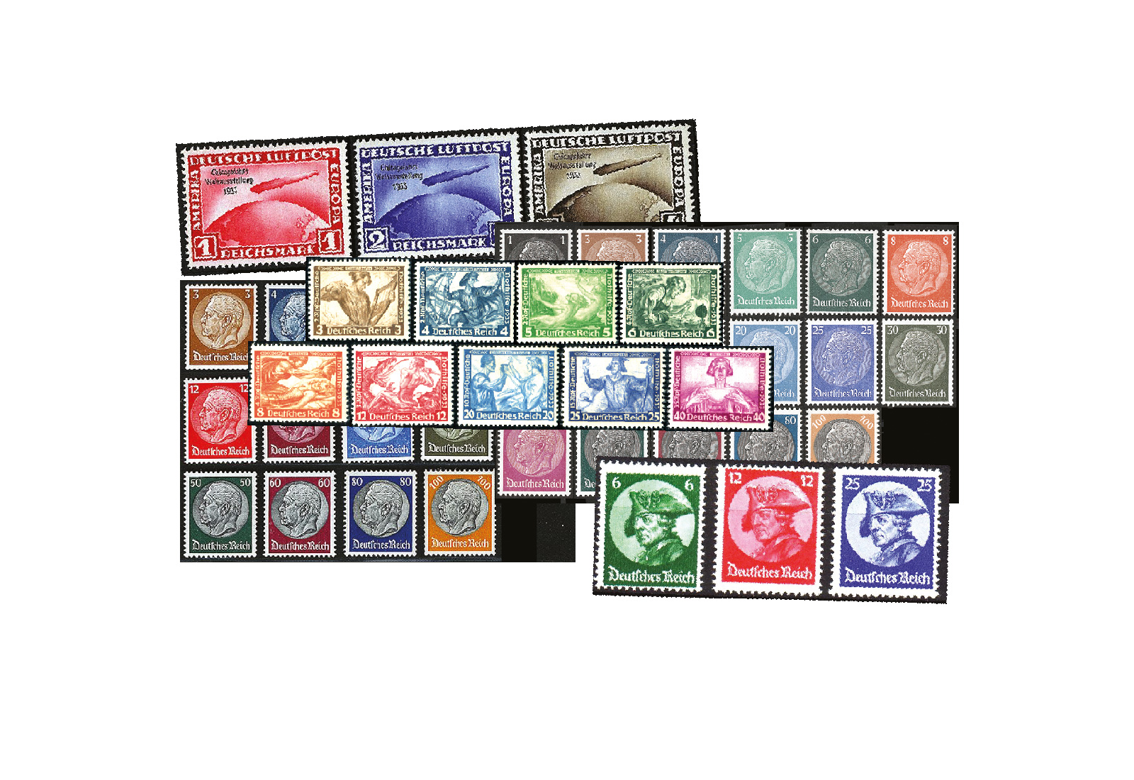 Deutsches Reich Mi.Nr. 479/528 Jahrgang 1933 postfrisch 46 Marken ohne Block 2