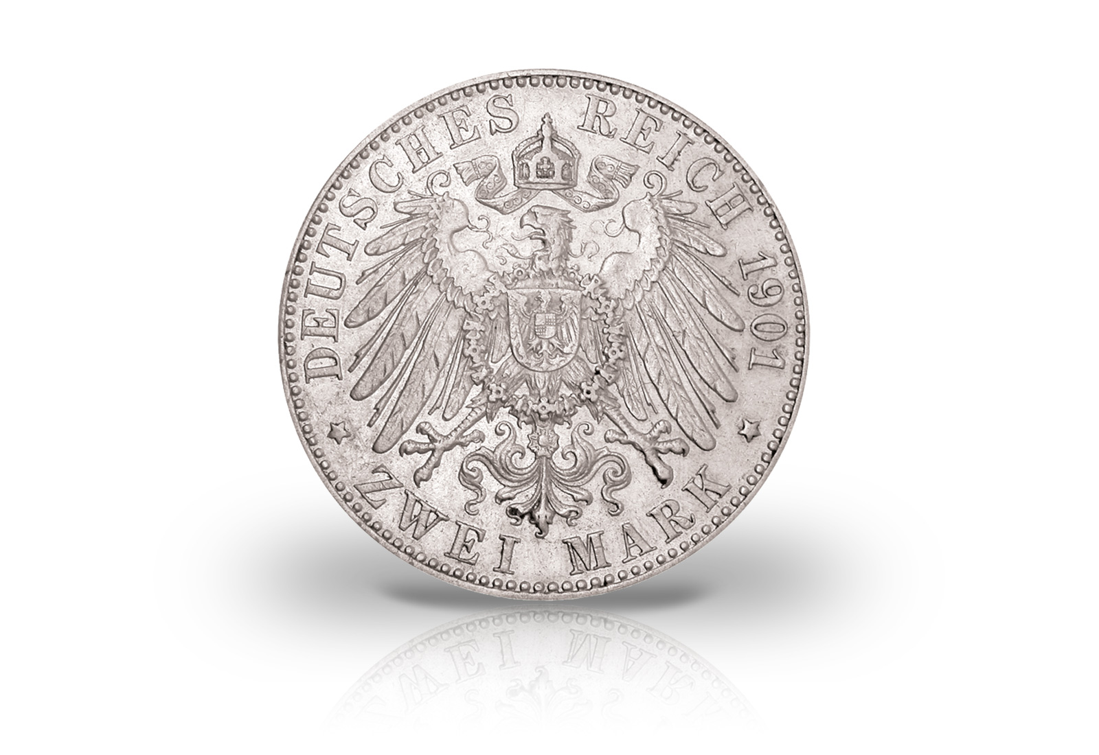 2 Mark 1901 Deutsches Kaiserreich Lübeck Wappen Jaeger-Nr. 80