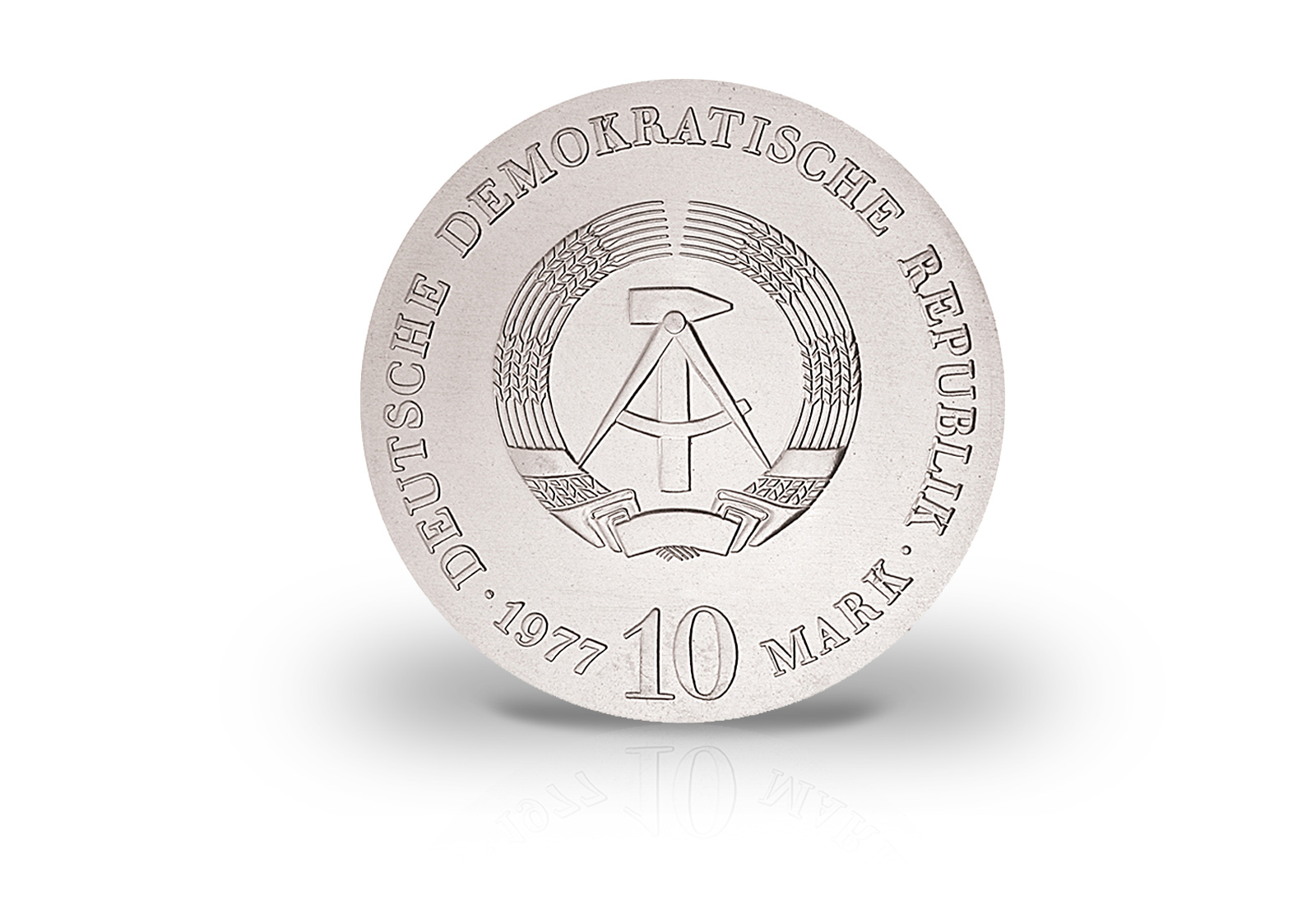 10 Mark Gedenkmünze 1977 DDR Otto von Guericke Jaeger-Nr. 1565