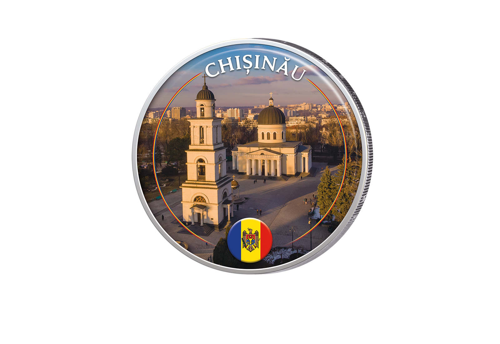 2 Euro mit Farbapplikation Chisinau - Moldawien