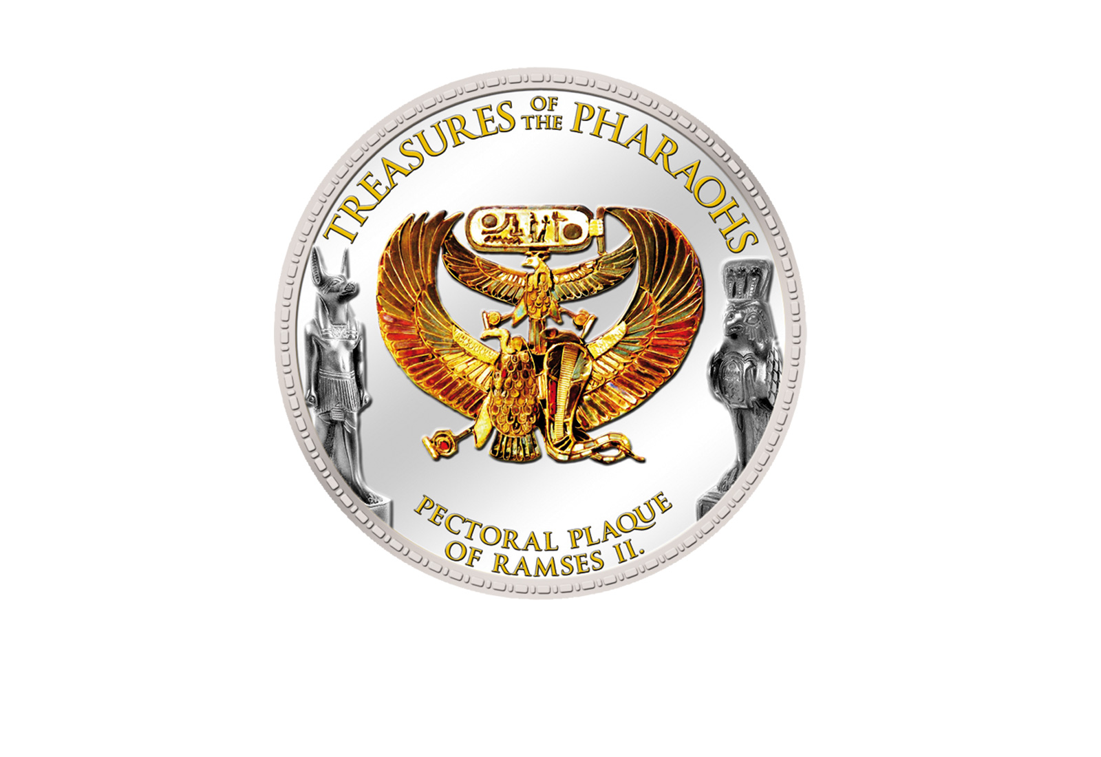 1 Pfund Ägypten Ramses II Brustschild 999,9 Goldauflage mit Farbmotiv