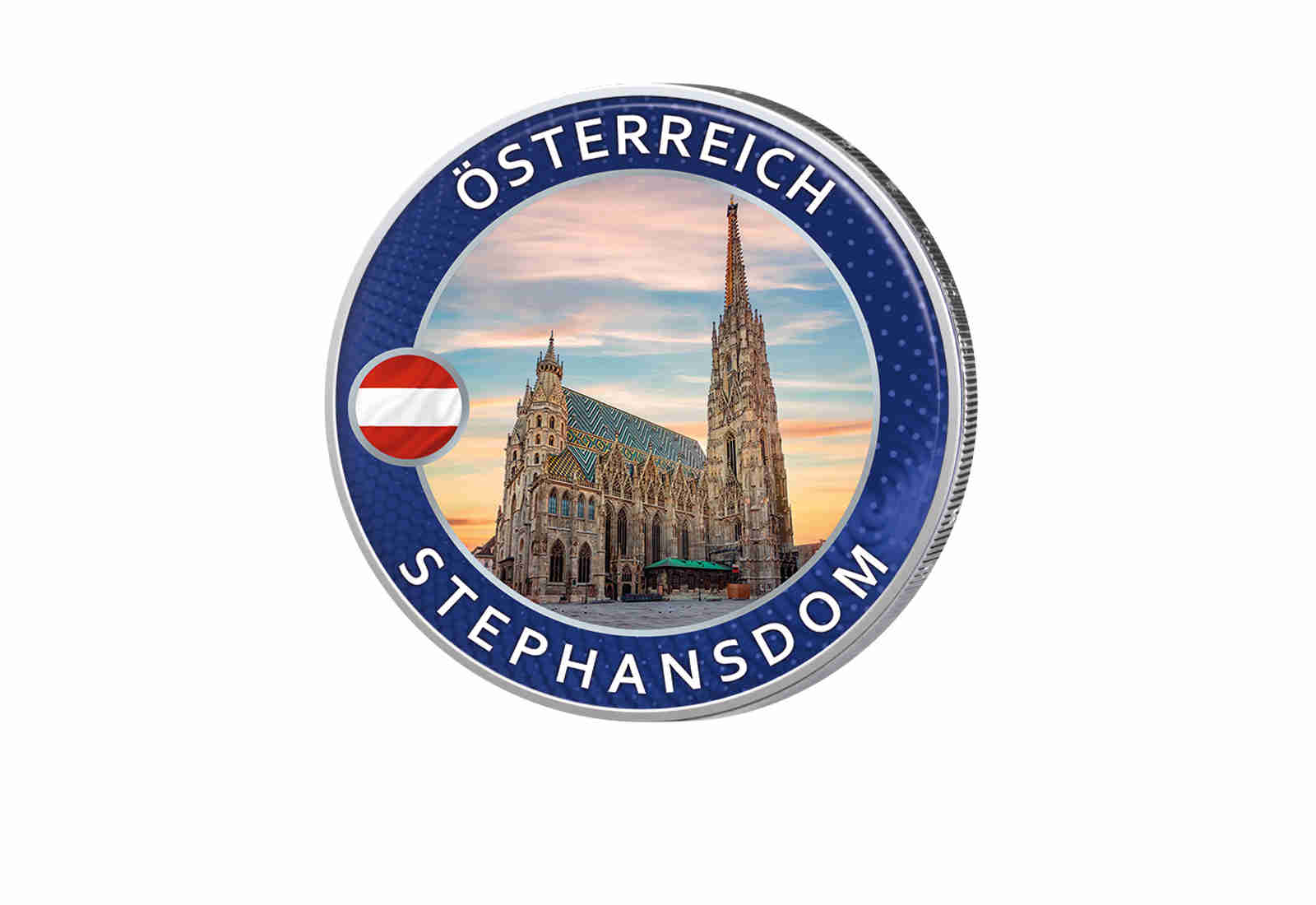 2 Euro mit Farbapplikation Stephansdom - Highlights rund um den Globus