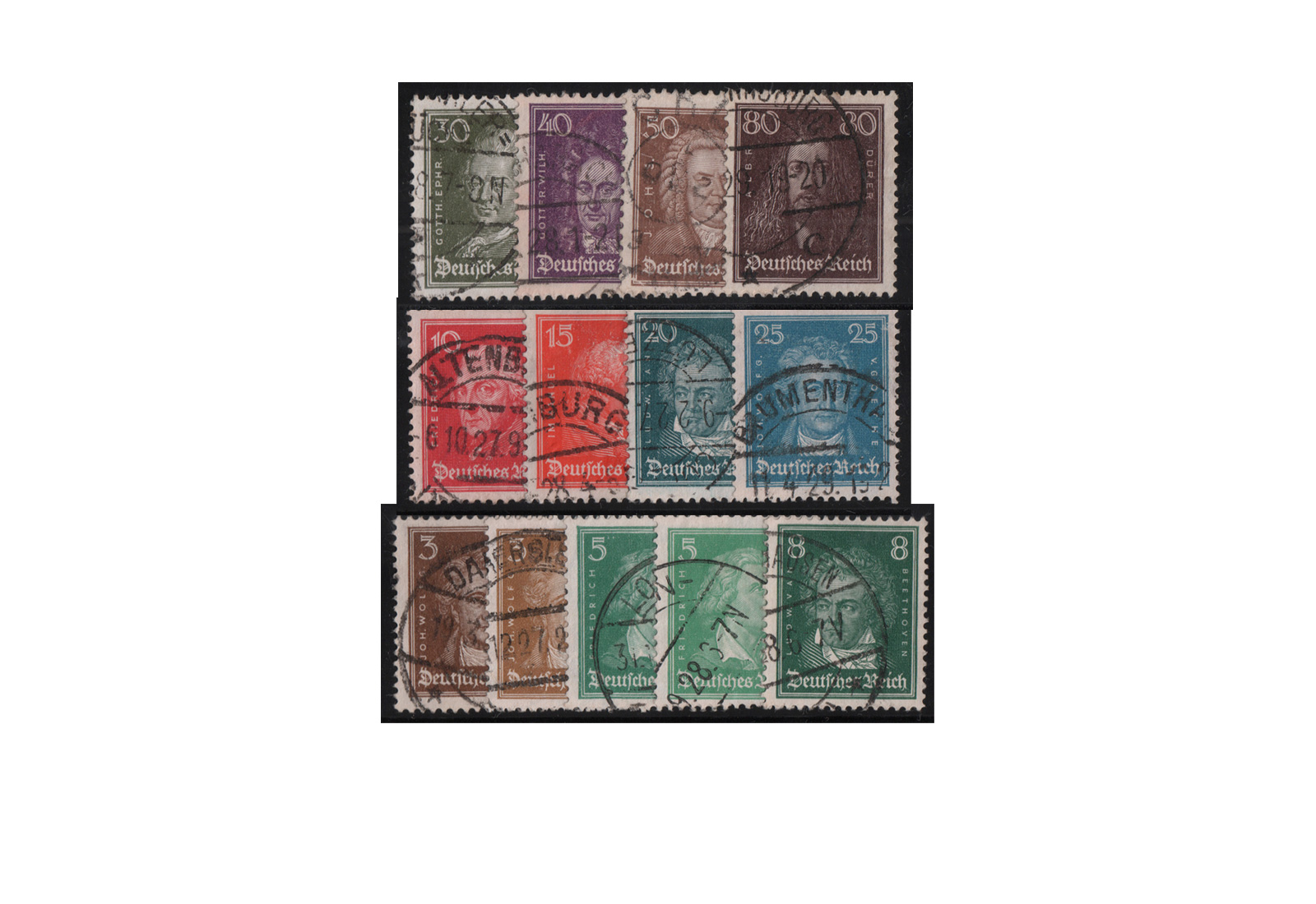 Deutsches Reich Mi.Nr. 385/397 gestempelt