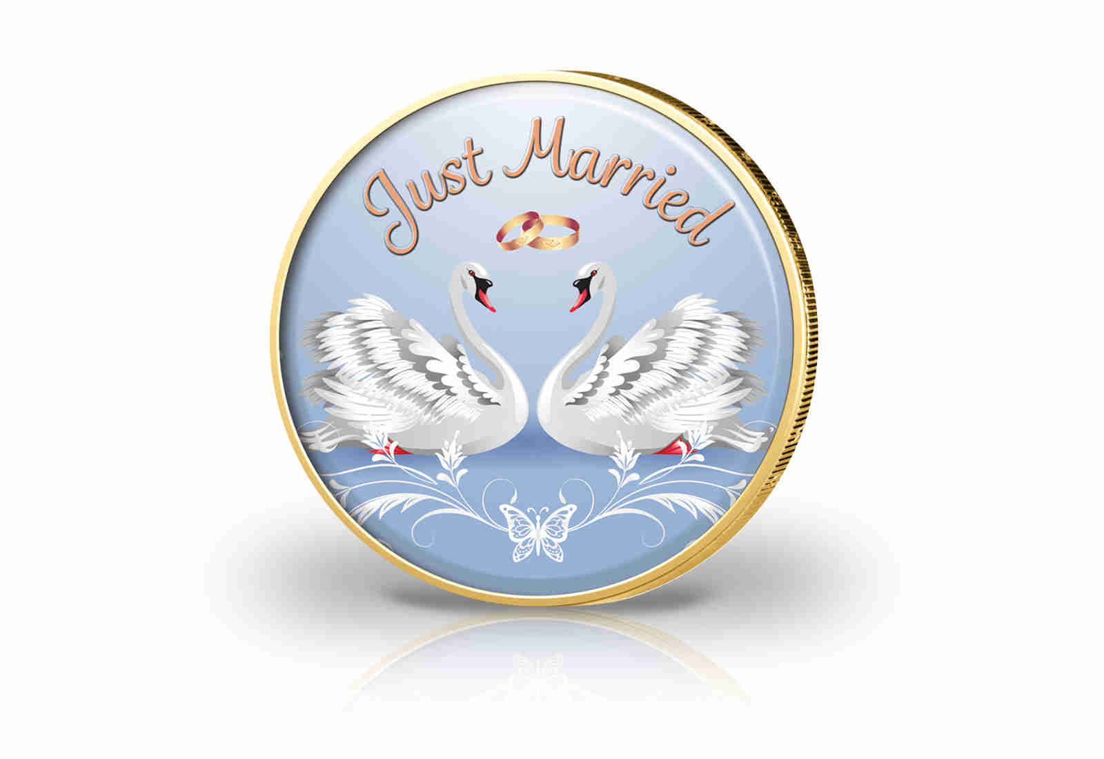 2 Euro vergoldet Hochzeit II mit Farbmotiv