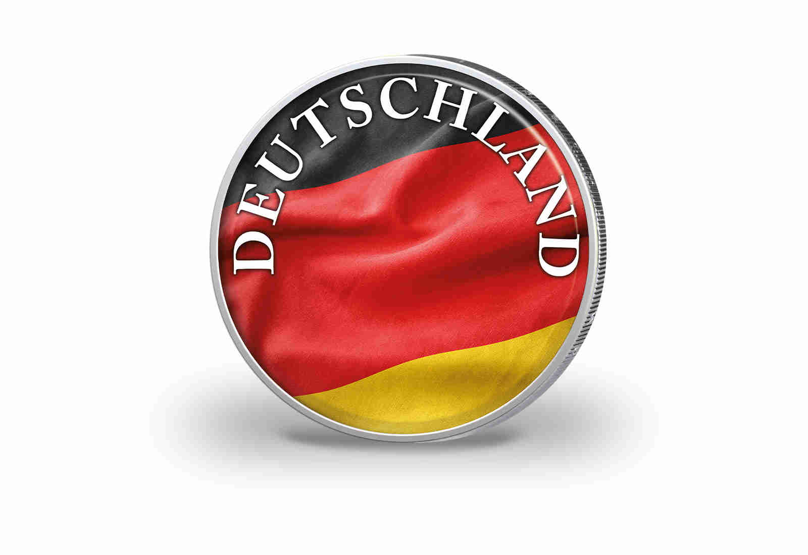 2 Euro vergoldet Deutschland Flagge mit Farbapplikation