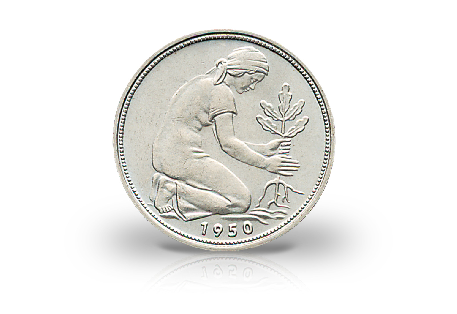 50 Pfennig 1950 BRD Bank Deutscher Länder Prägestätte G Jaeger-Nr. 379