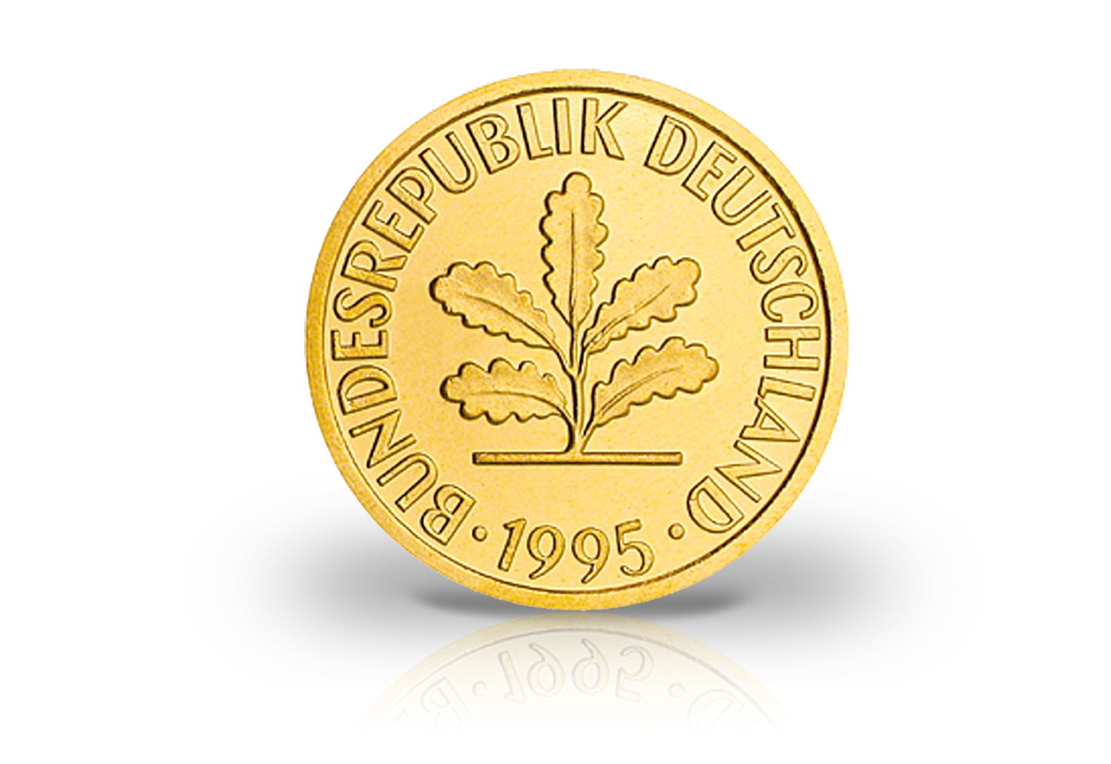 BRD 2 Pfennig vergoldet Jahr und Prägestätte unserer Wahl