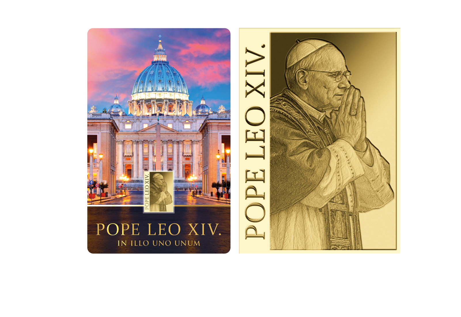 Goldmünze Motiv "Papst Leo XIV." Coincard Feinheit 999/1000 Gold Geschenk