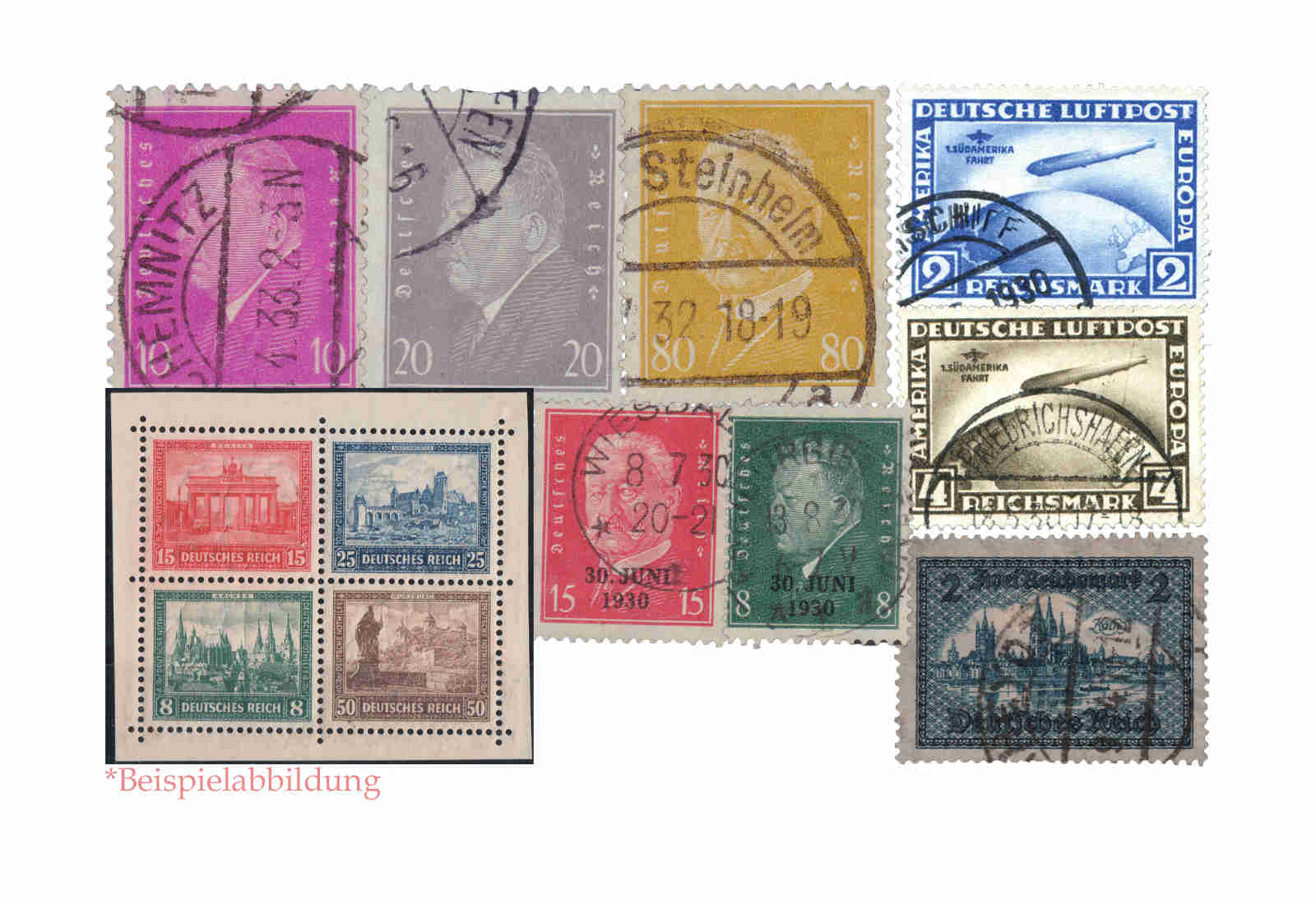 DR Jahrgang 1930 gest. 16 Marken + 1 Block MiNr. 435-453