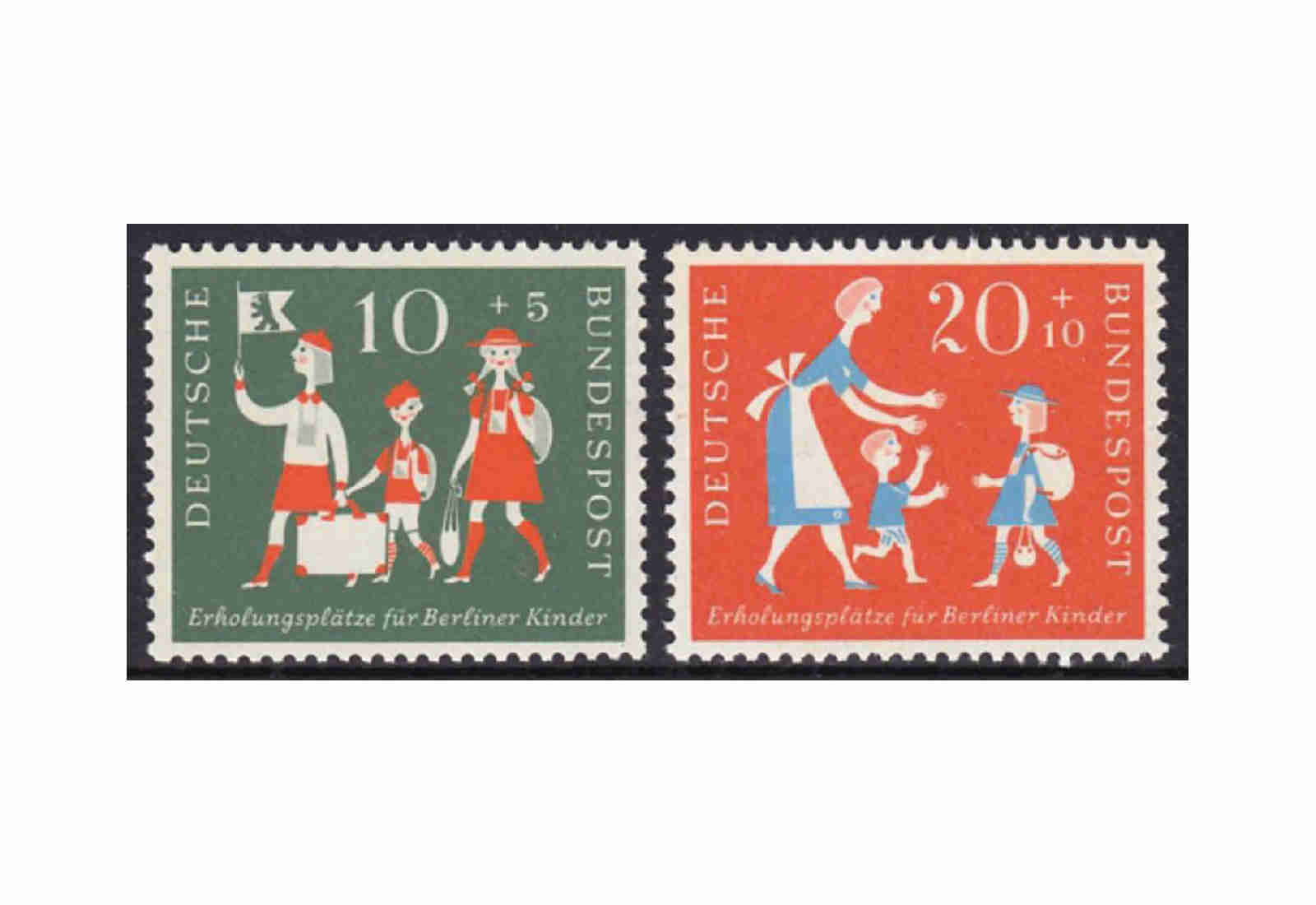 Briefmarken BRD Erholungsplätze für Berliner Kinder 1957 Michel-Nr. 250-251 postfrisch