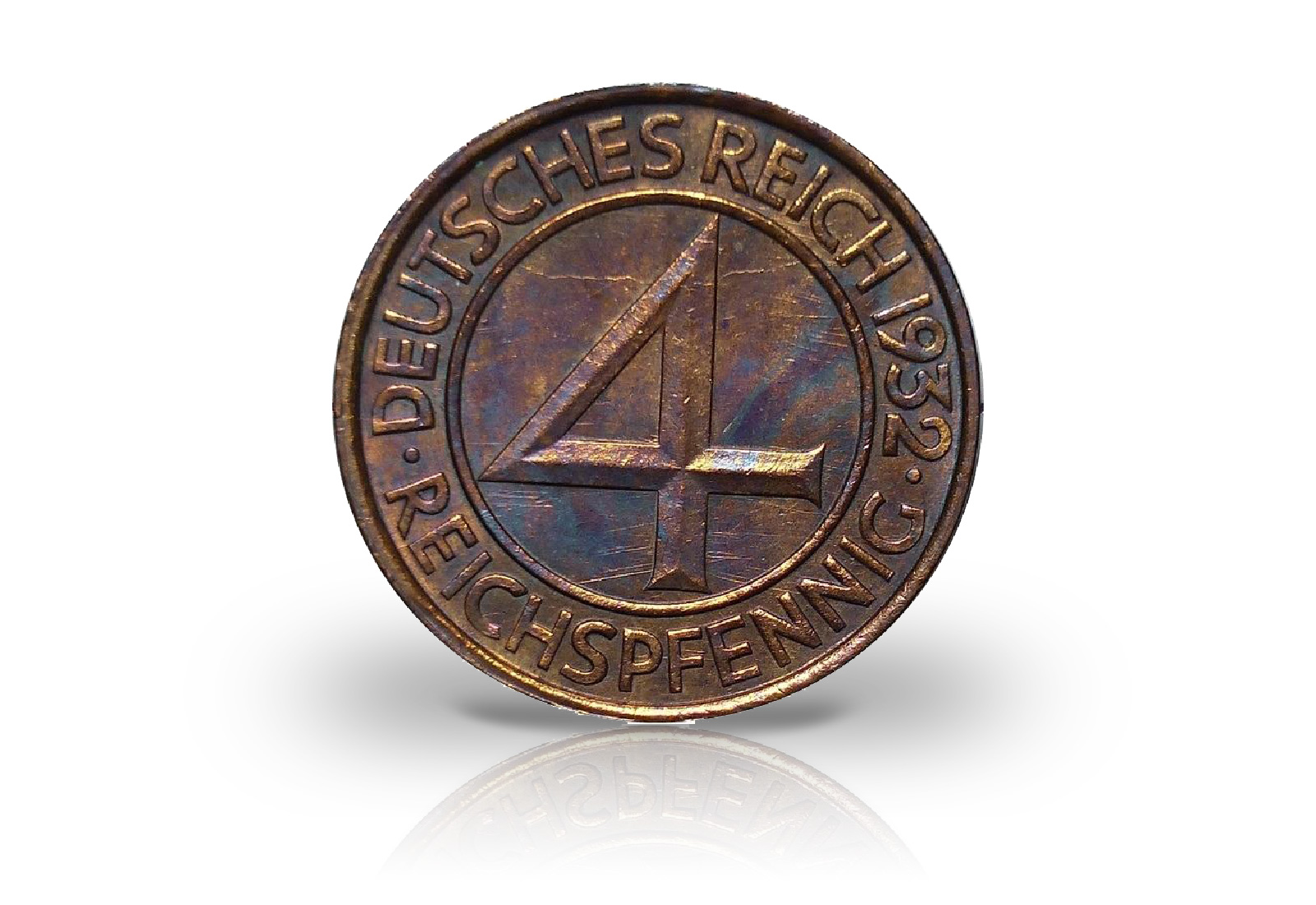 4 Pfennig 1932 Weimarer Republik Brüningtaler Prägestätte G Jaeger-Nr. 315