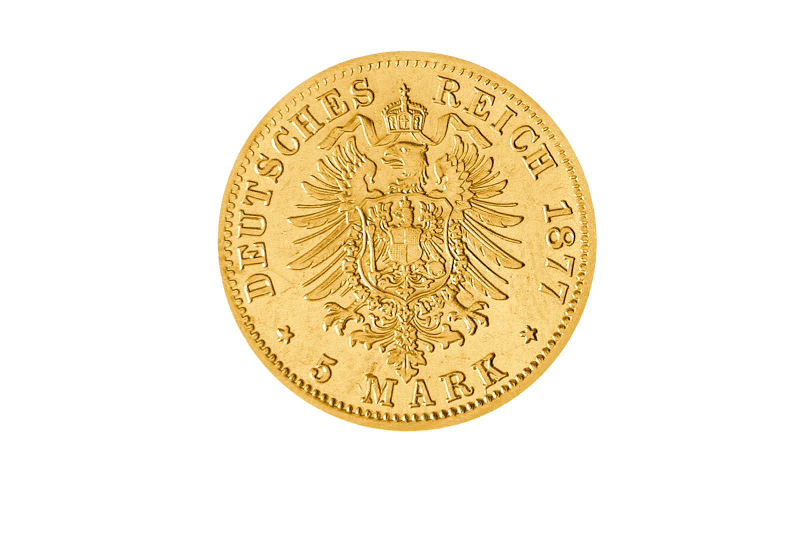 5 Mark Württemberg 1877-1878 Karl von Württemberg Jaeger-Nr. 291