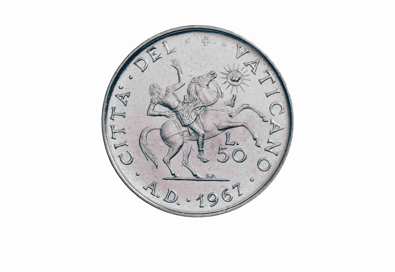 50 Lire 1967 Vatikan Papst Paul VI. Bekehrung des Heiligen Paulus