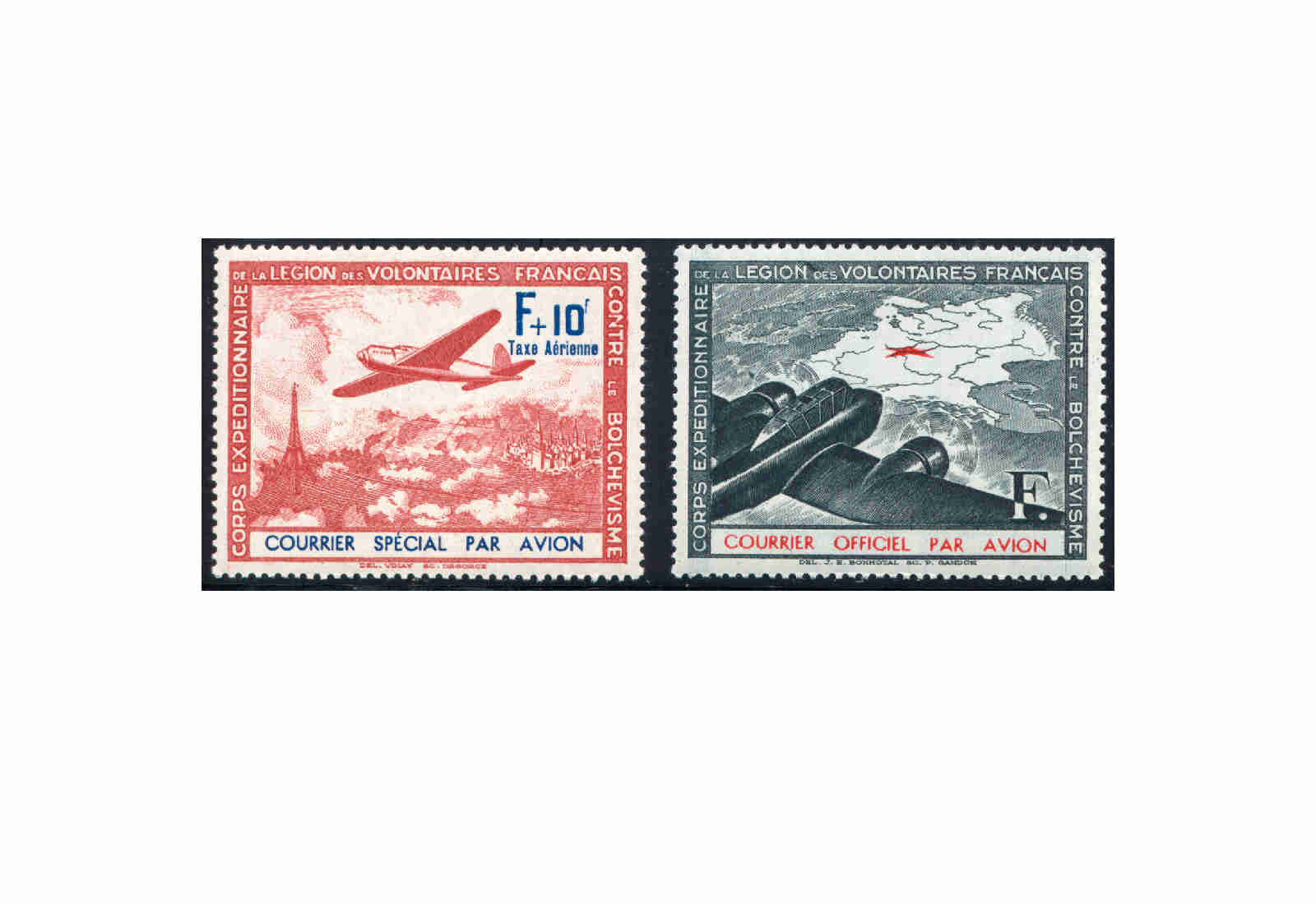 Deutsche Besetzung: Frankreich/LVF Michel Nr. II-III postfrisch