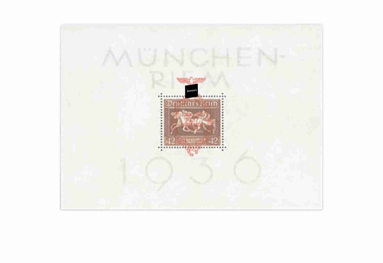Briefmarken Deutsches Reich Braunes Band 1937 Block 10 Falz