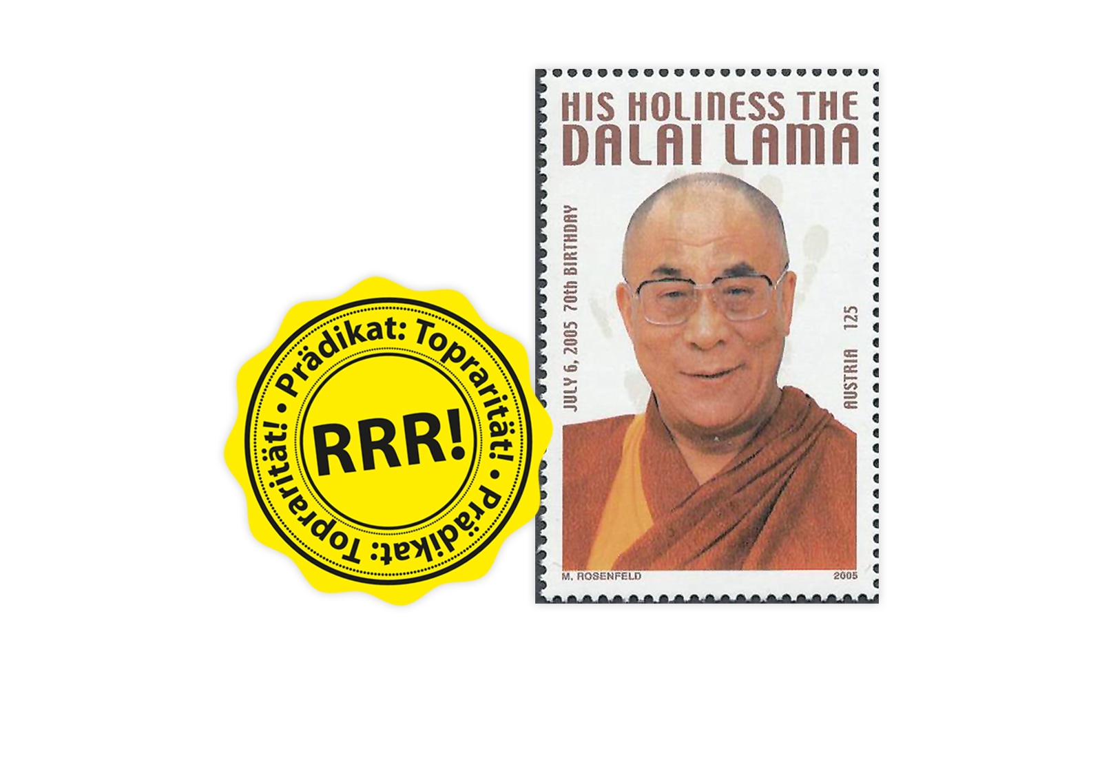 Briefmarke Österreich 70. Geburtstag Dalai Lama 2005 Michel-Nr. IX postfrisch
