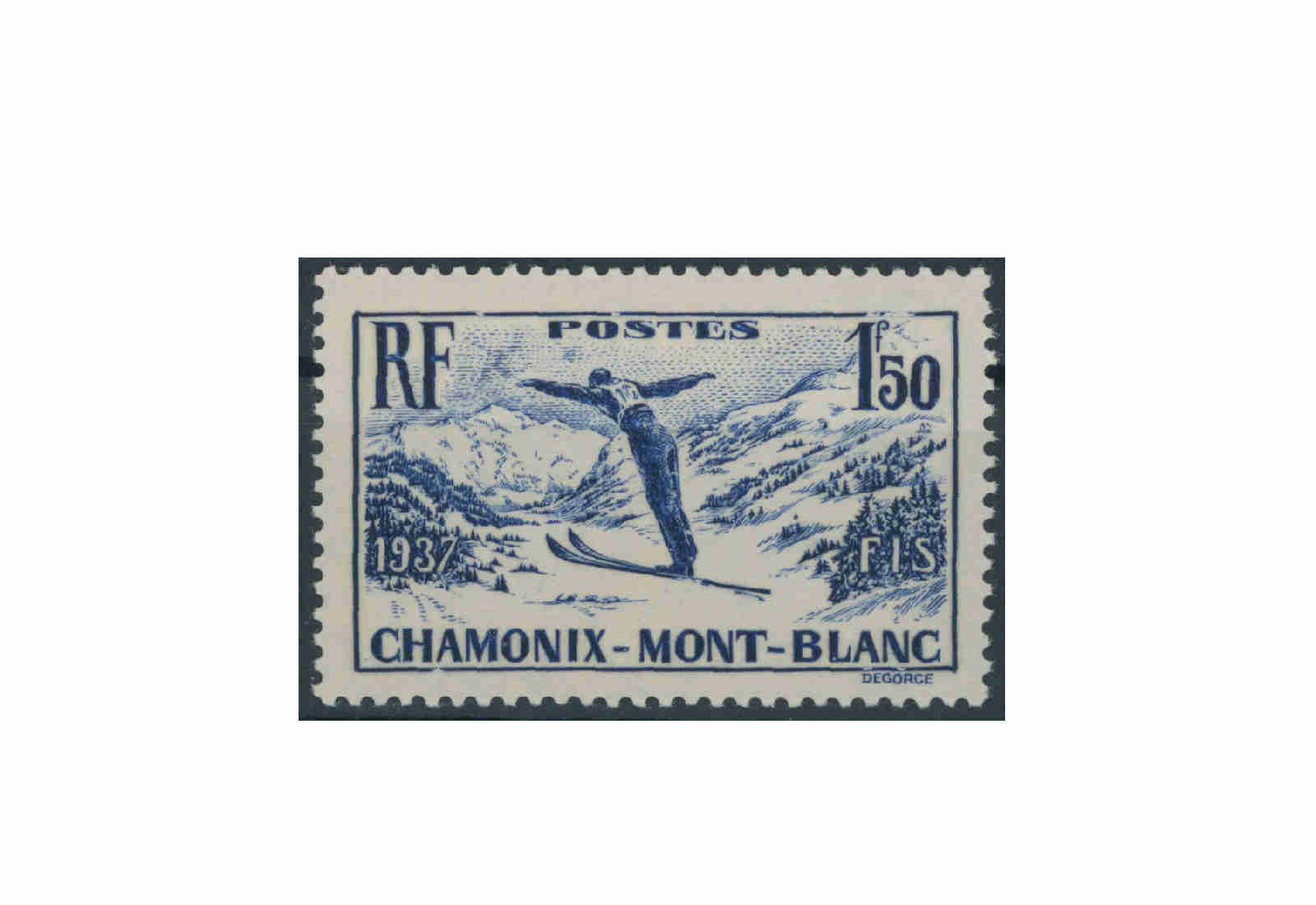 Briefmarke Frankreich Internationale Skimeisterschaften 1937 Michel-Nr. 340 postfrisch