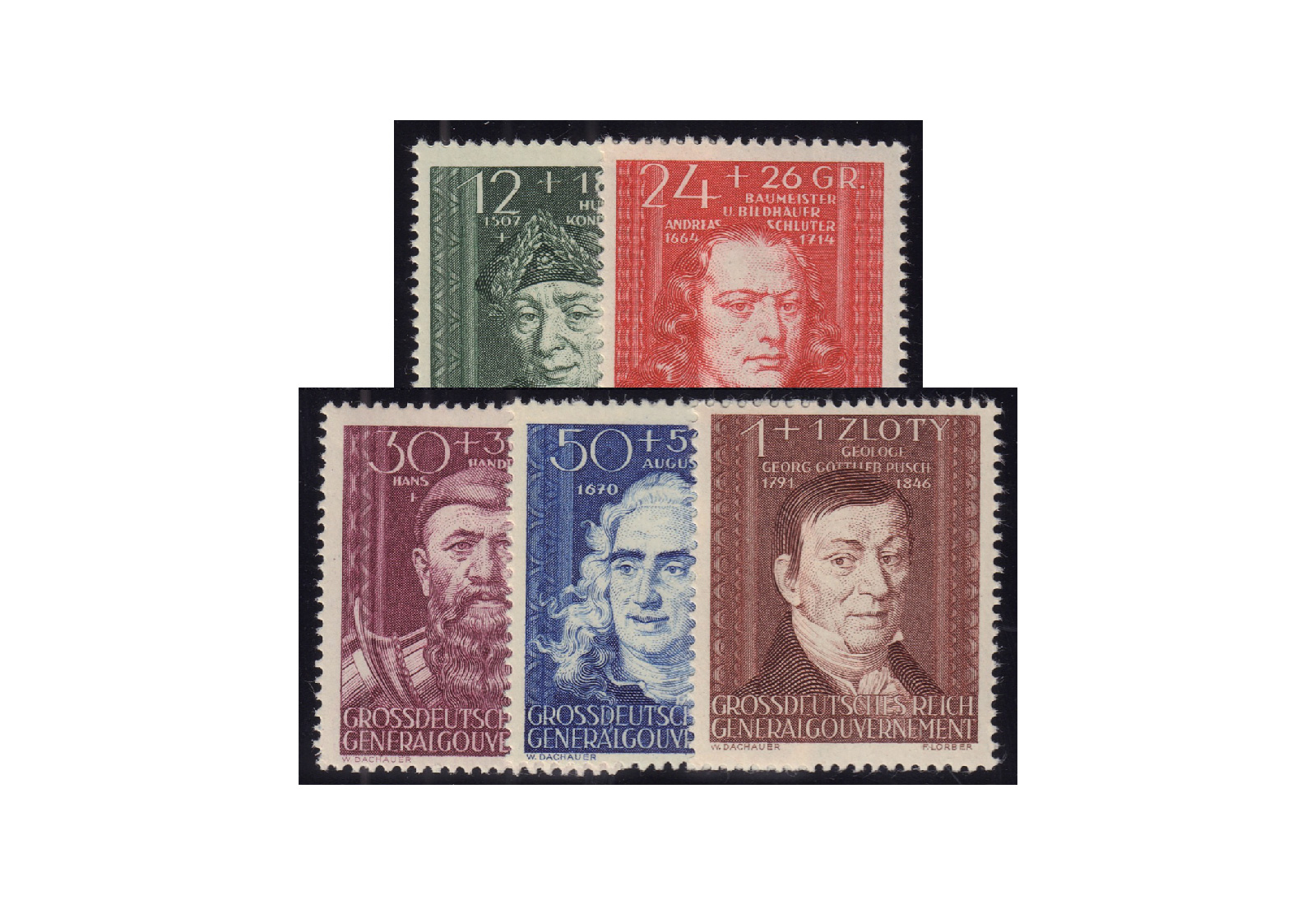 Generalgouvernement 1944: Kulturträger (II) Michel Nr. 120/124 postfrisch