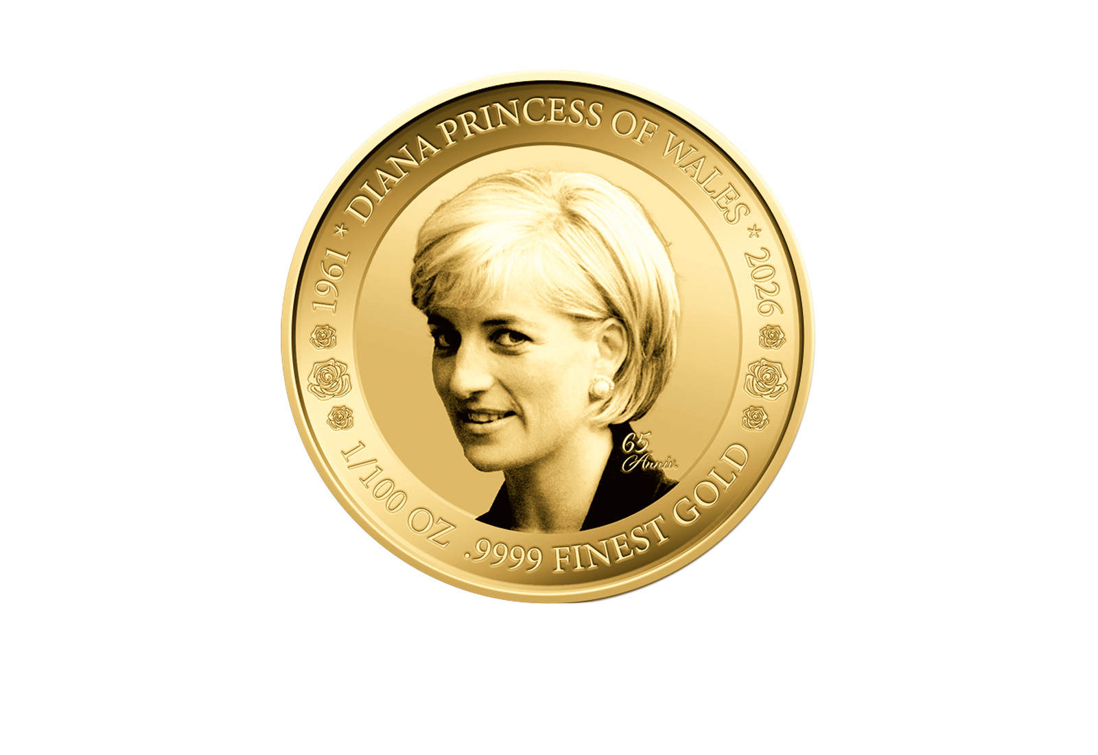 Goldmünze 65. Geburtstag Lady Diana