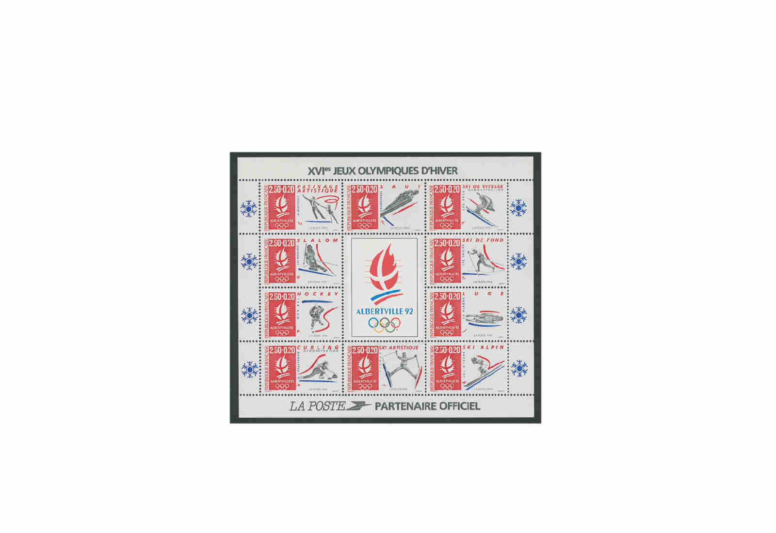 Briefmarken Frankreich Olympische Winterspiele 1992 Block 12 postfrisch