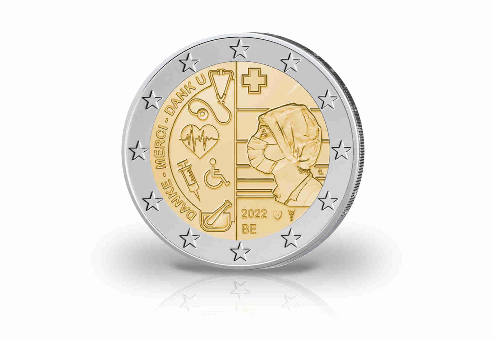 2 Euro 2022 Belgien Pflege in der Coronapandemie st in Coincard