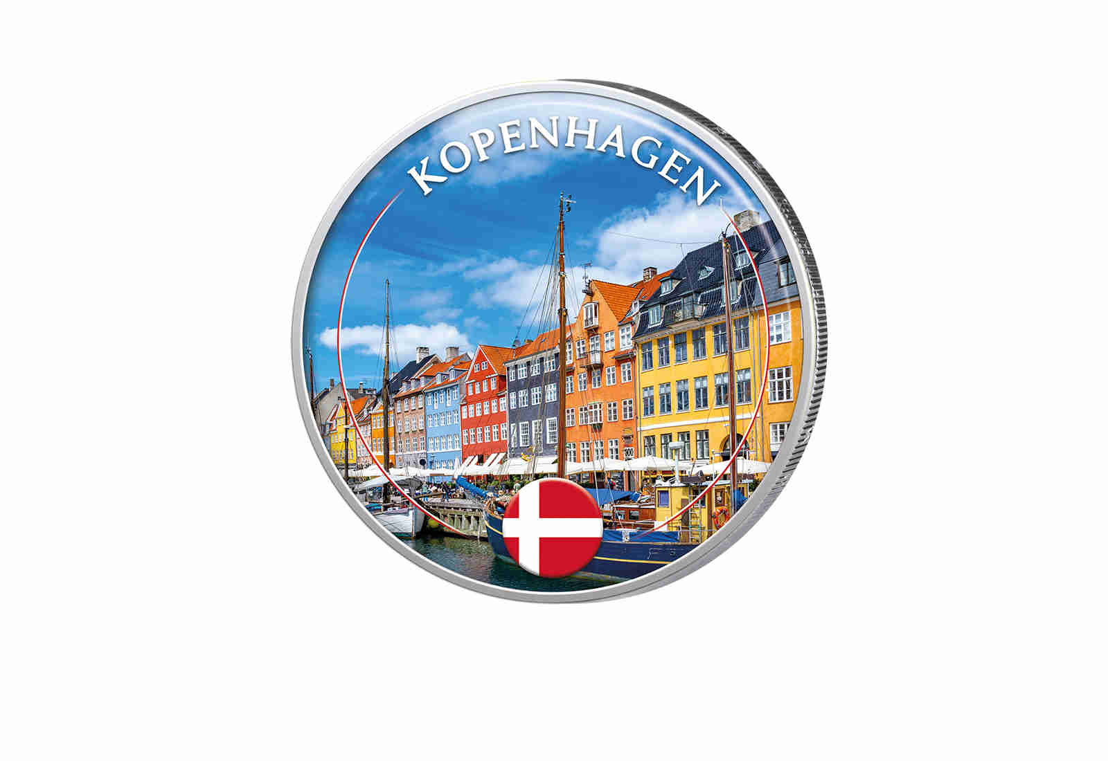 2 Euro mit Farbapplikation Kopenhagen - Dänemark