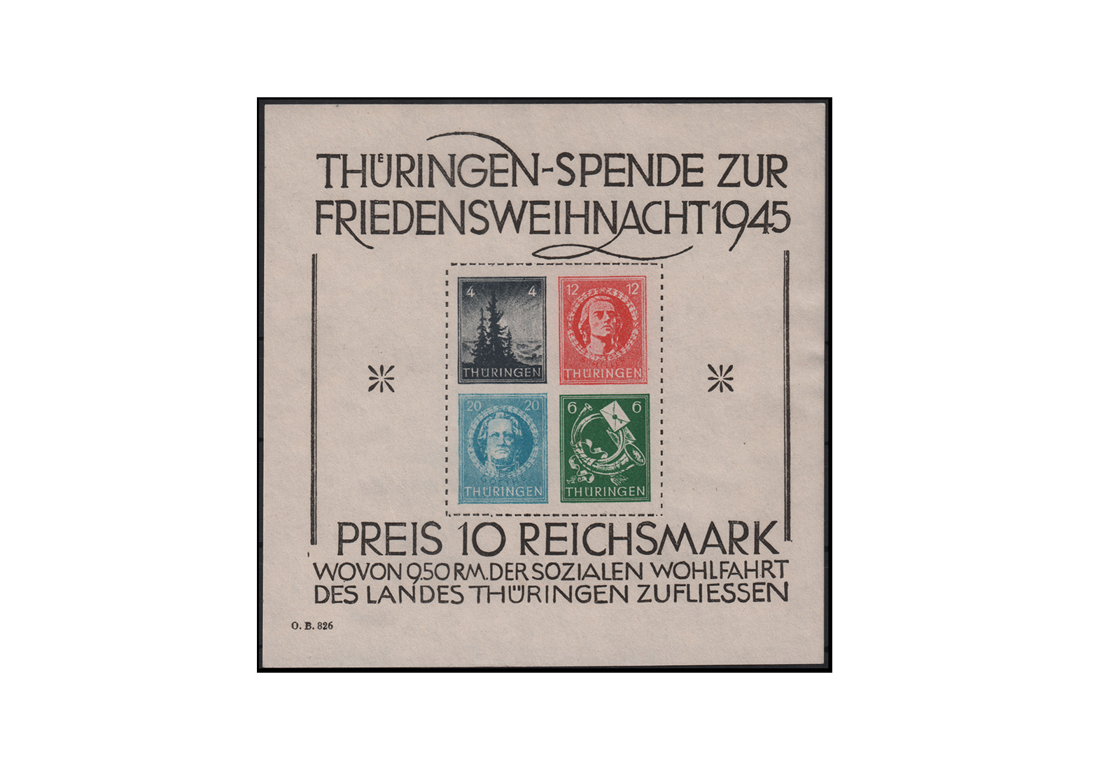 SBZ Block 2 x ** Thüringen Friedensweihnacht 45