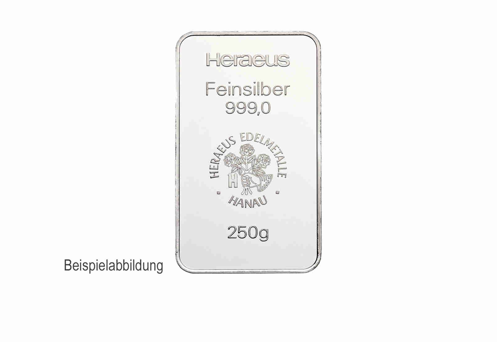 Silberbarren 250 g Motiv und Prägestätte unserer Wahl