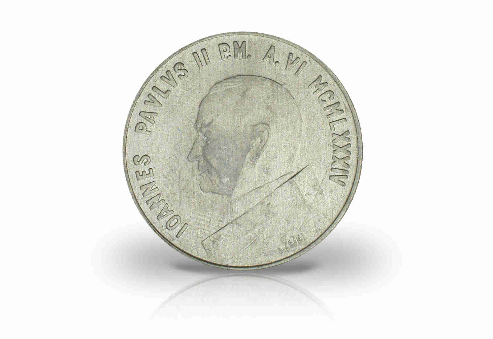 50 Lire 1984 Vatikan Papst Paul II. Die trinkenden Tauben
