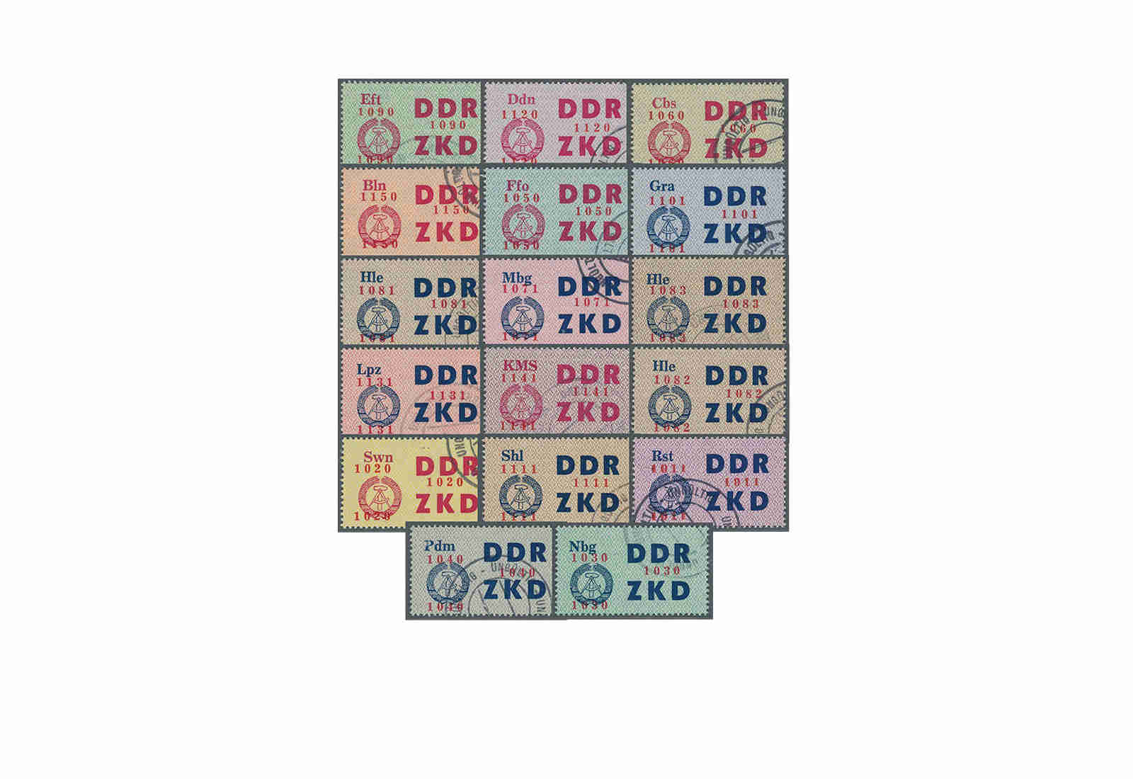 Briefmarken DDR Laufkontrollzettel 1964 Dienst C 16/30 gestempelt und "ungültig"