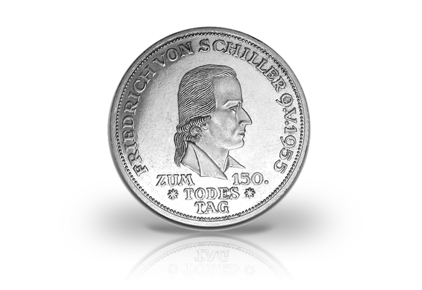 BRD 5 DM Silbermünze 1955 Friedrich von Schiller PP