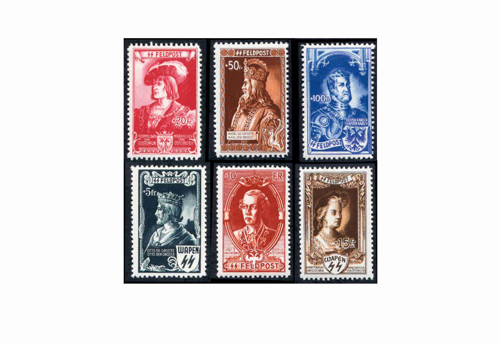 Deutsche Besetzung: Belgien/ Flämische Legoin Michel Nr. IX-XIV postfrisch
