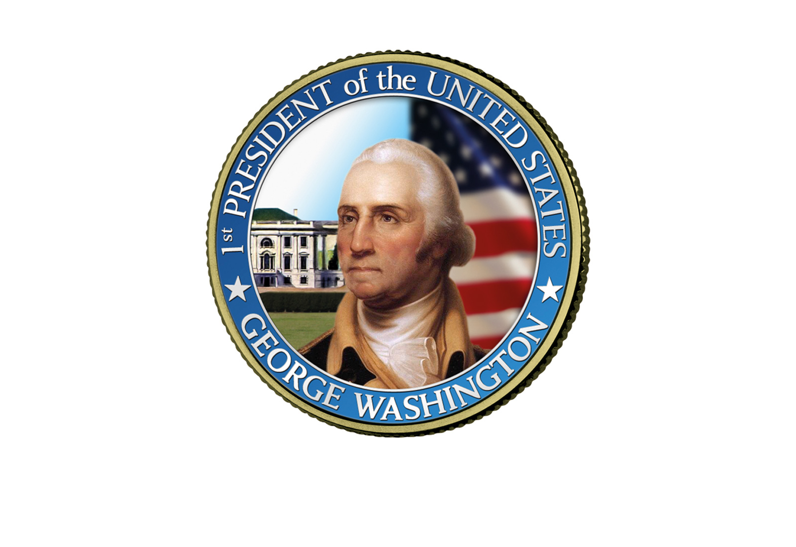 ½ Kennedy-Dollar USA mit Farbapplikation George Washington