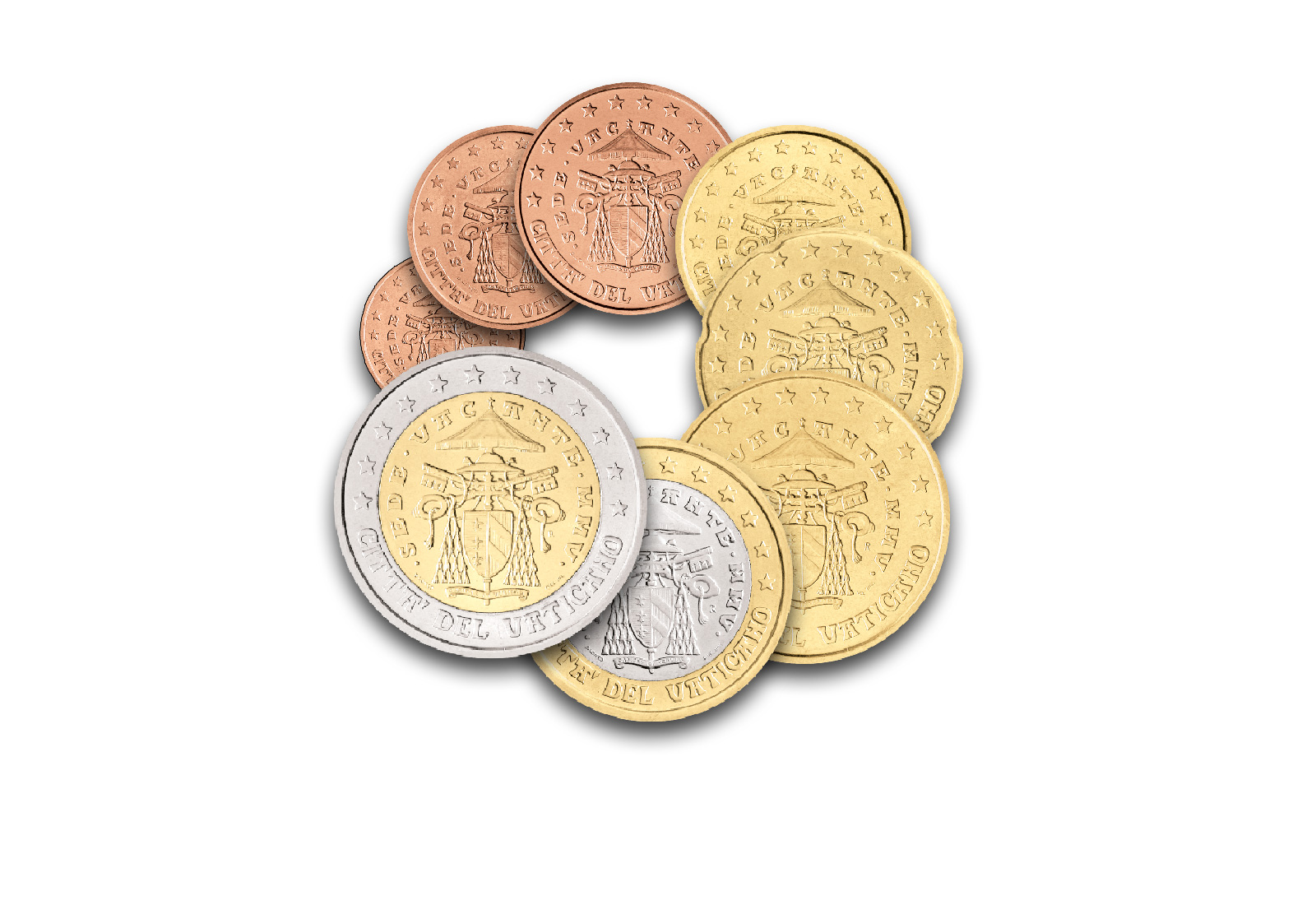 Kursmünzensatz 2005 Vatikan Sedisvakanz st im Folder