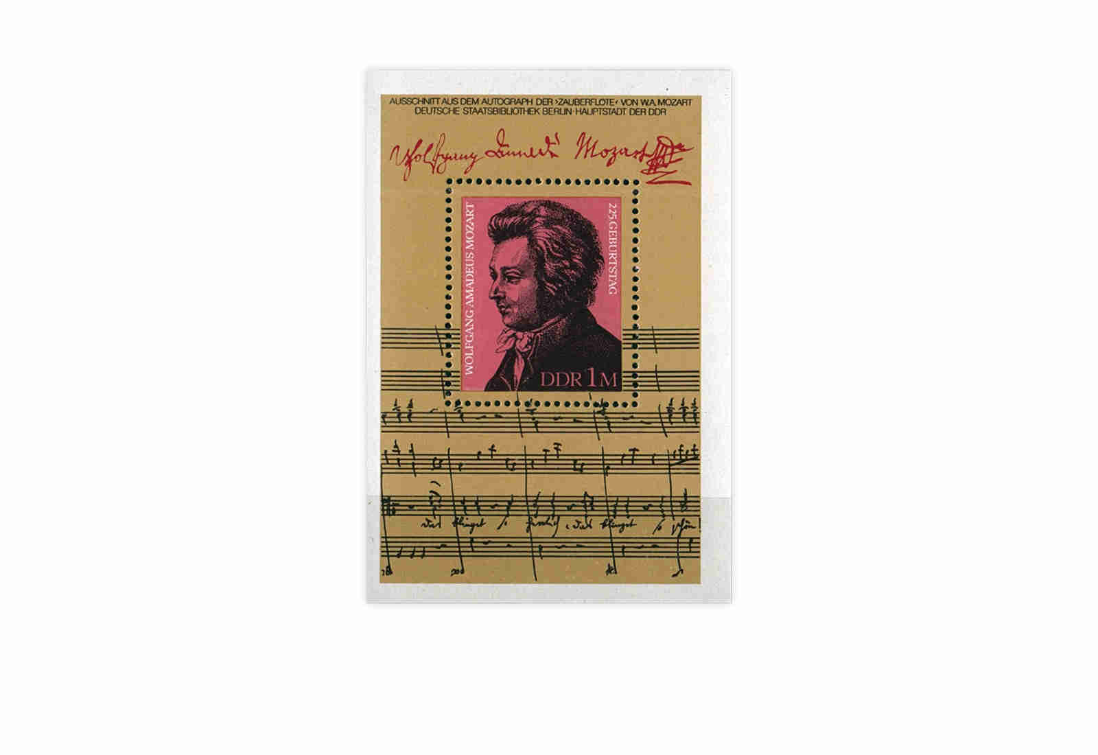 DDR Block 62 225. Geburtstag Mozarts 1981 gestempelt