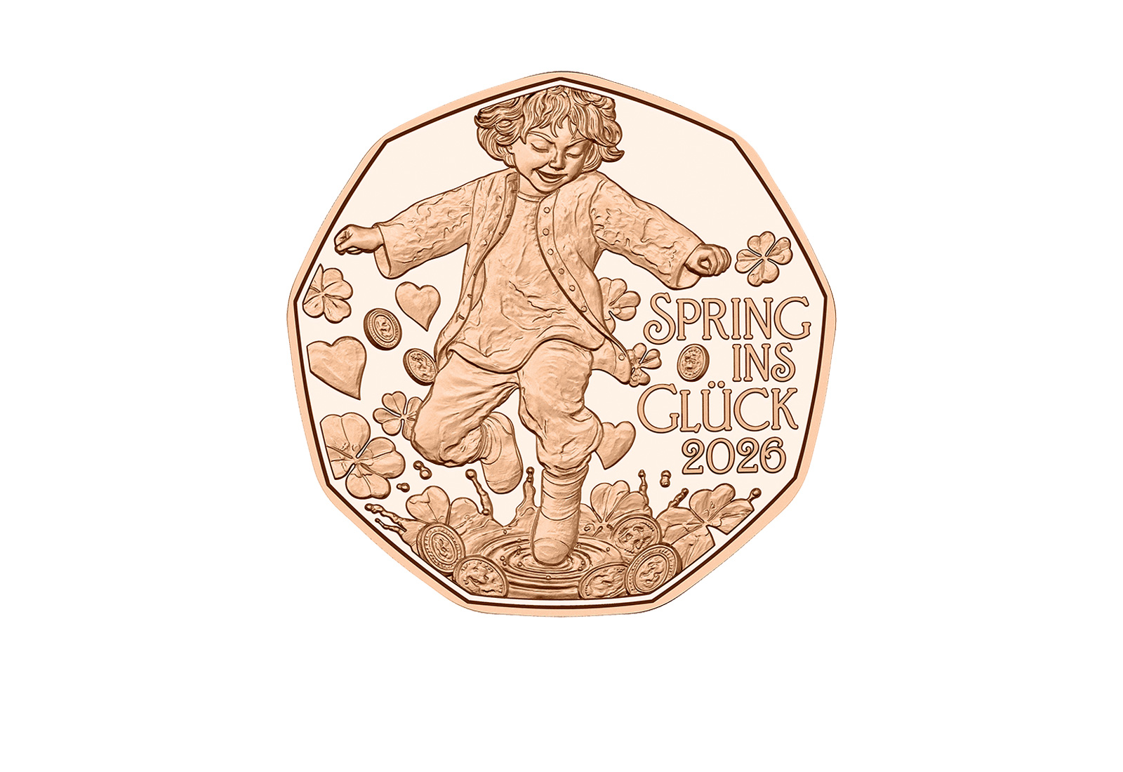 5 Euro 2026 Österreich 1/4 oz Kupfermünze -Neujahrsmünze