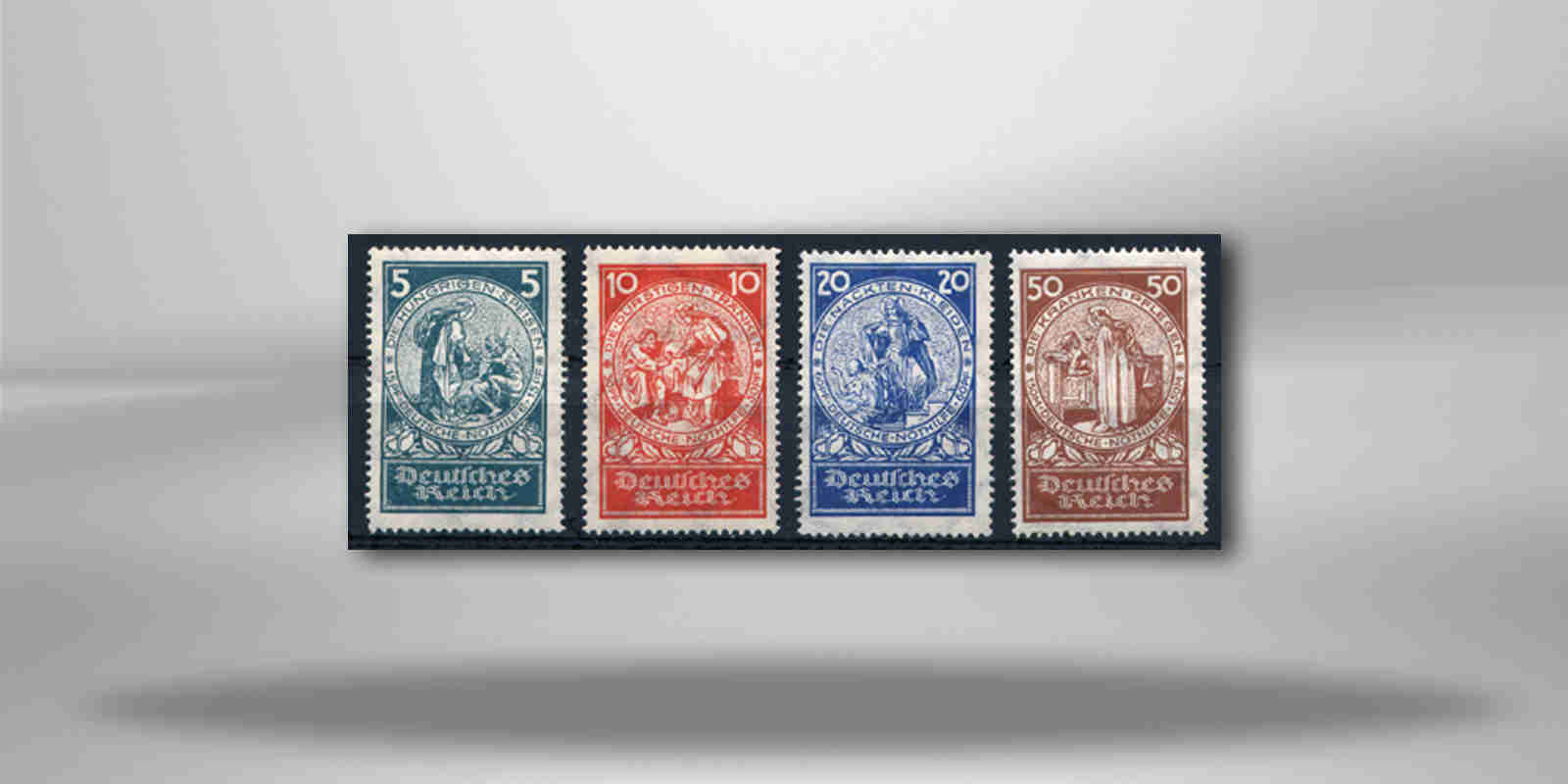 Briefmarken Deutsches Reich Deutsche Nothilfe Michel-Nr. 351-354 Falz