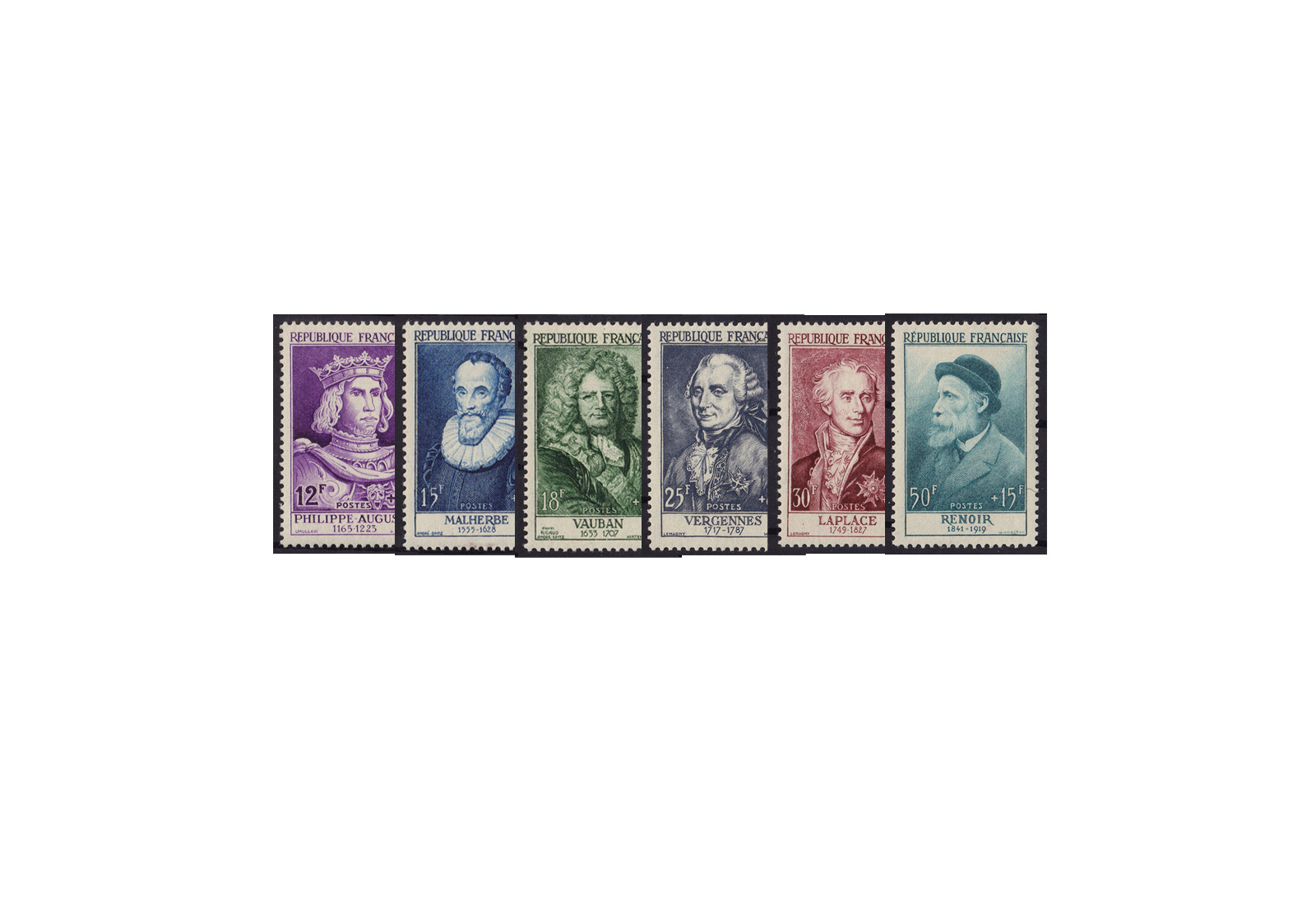 Frankreich Persönlichkeiten 1958 Michel Nr. 1053 bis 1058 gestempelt