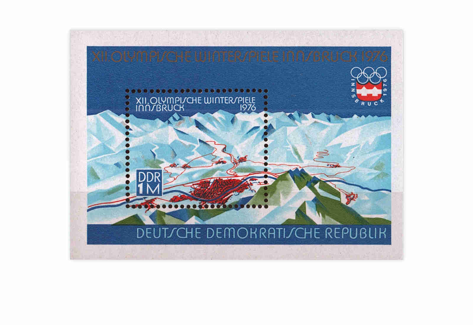 Briefmarken DDR Olympische Winterspiele 1976 Block 43 gestempelt