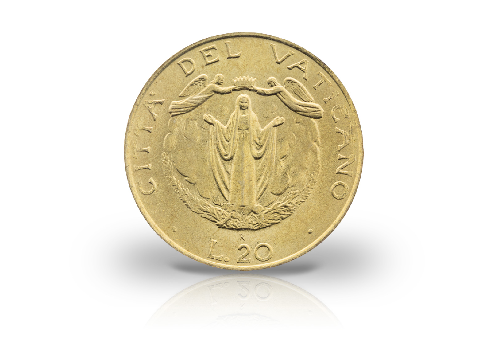 20 Lire 1987 Vatikan Papst Johannes Paul II. Maria und Engel