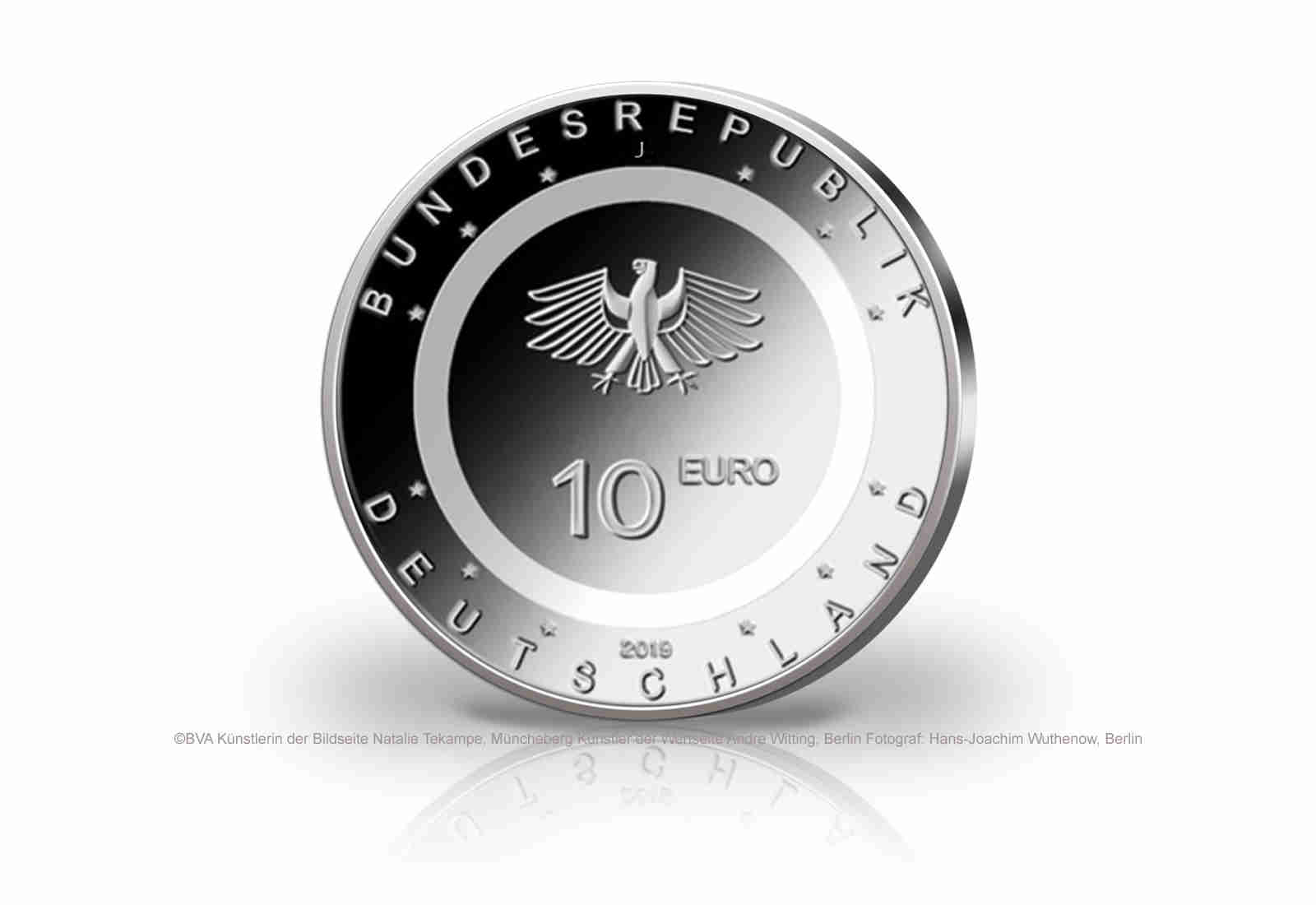 10 Euro 2019 Deutschland In der Luft mit Polymerring st Prägestätte D