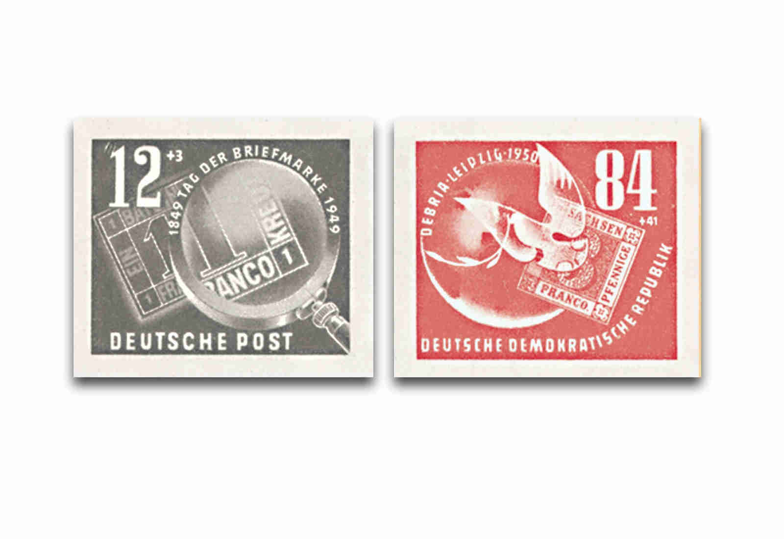 Briefmarken DDR Block Deutsche Briefmarkenaustellung DEBRIA 1950 Michel-Nr. 271-272 postfrisch