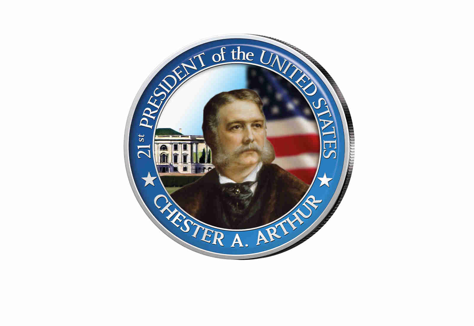 ½ Kennedy-Dollar USA mit Farbapplikation Chester A. Arthur Serie: Presidents of the US