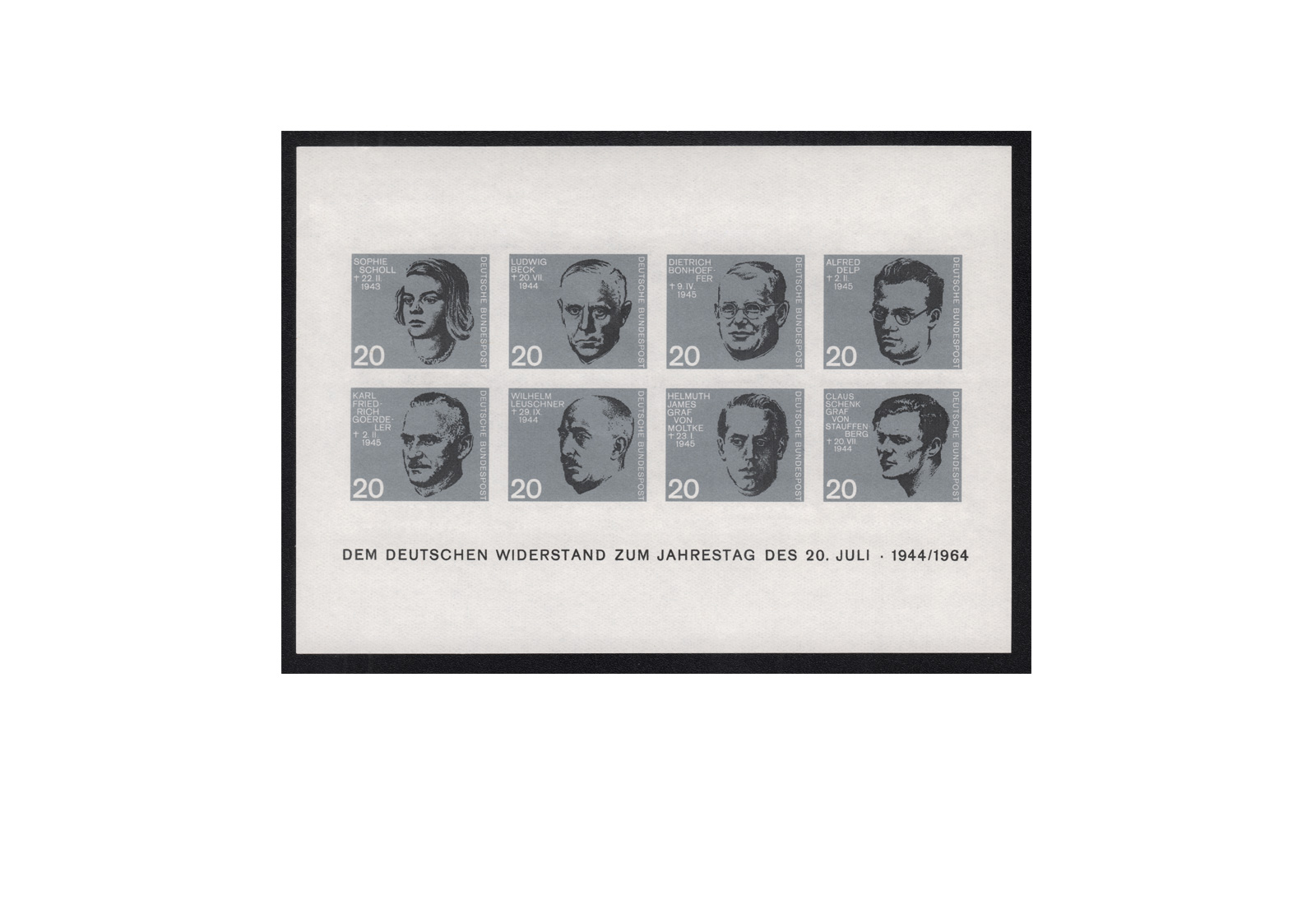 Faksimile BRD 1964 Widerstandskämpfer Michel Nr. Block 3 U