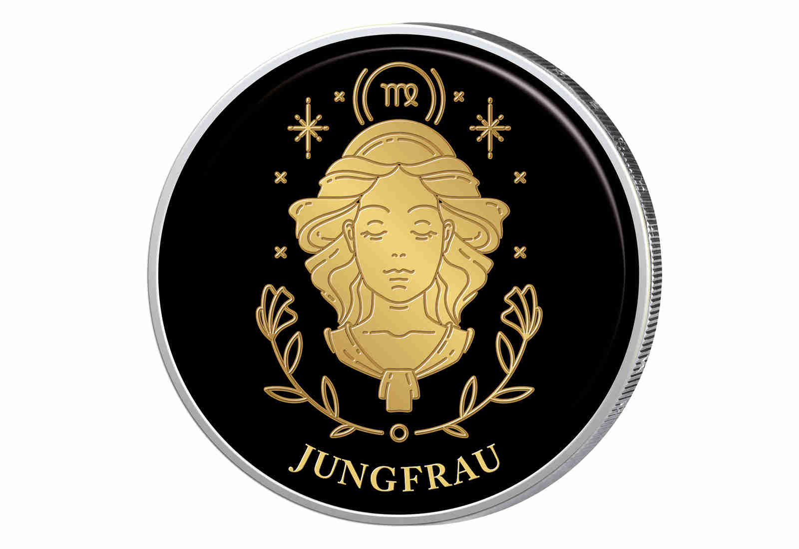 2 Euro mit Farbapplikation Sternzeichen Jungfrau