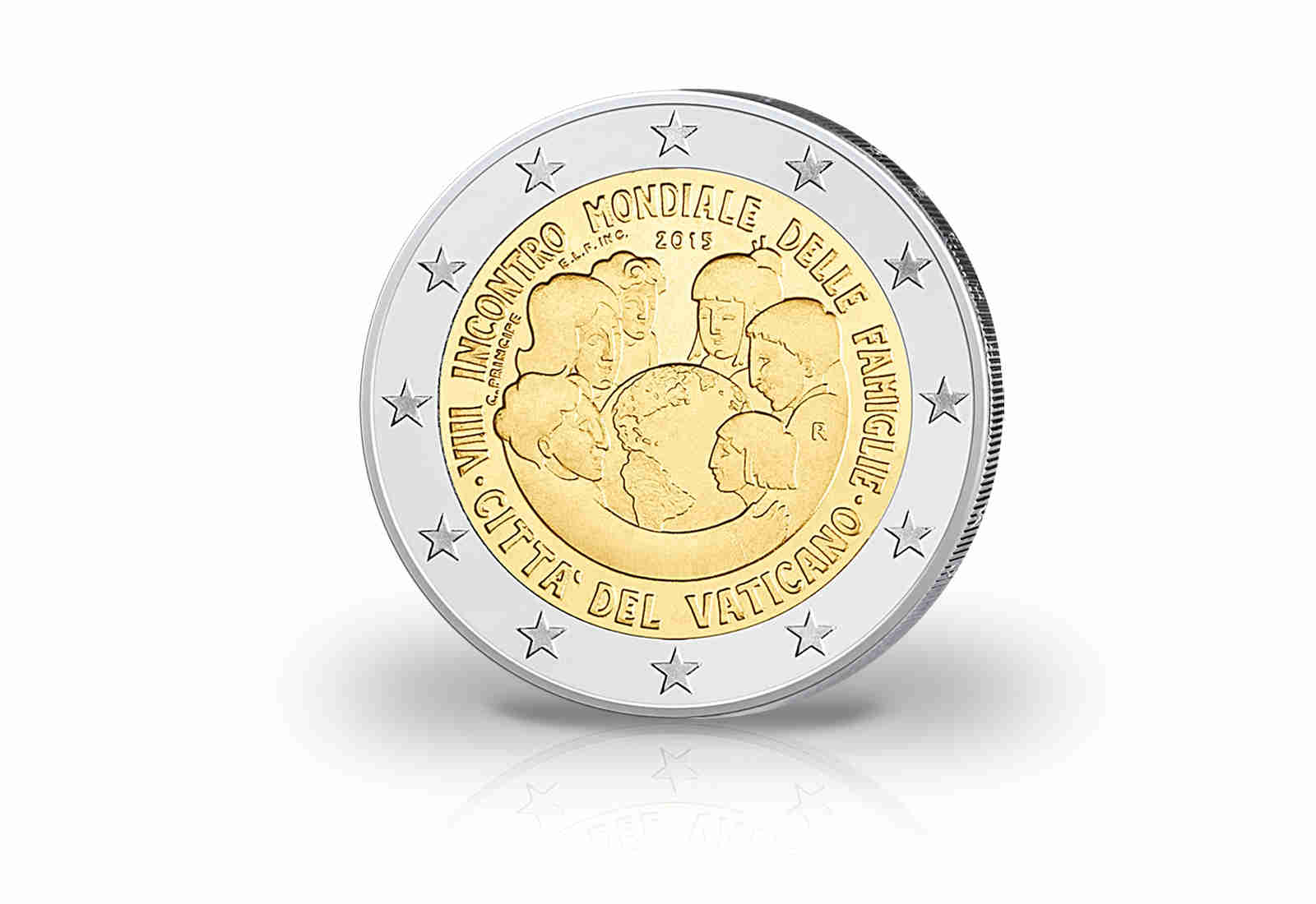Vatikan 2 Euro Gedenkmünze 2015 PP - VIII. Weltfamilientag Philadelphia