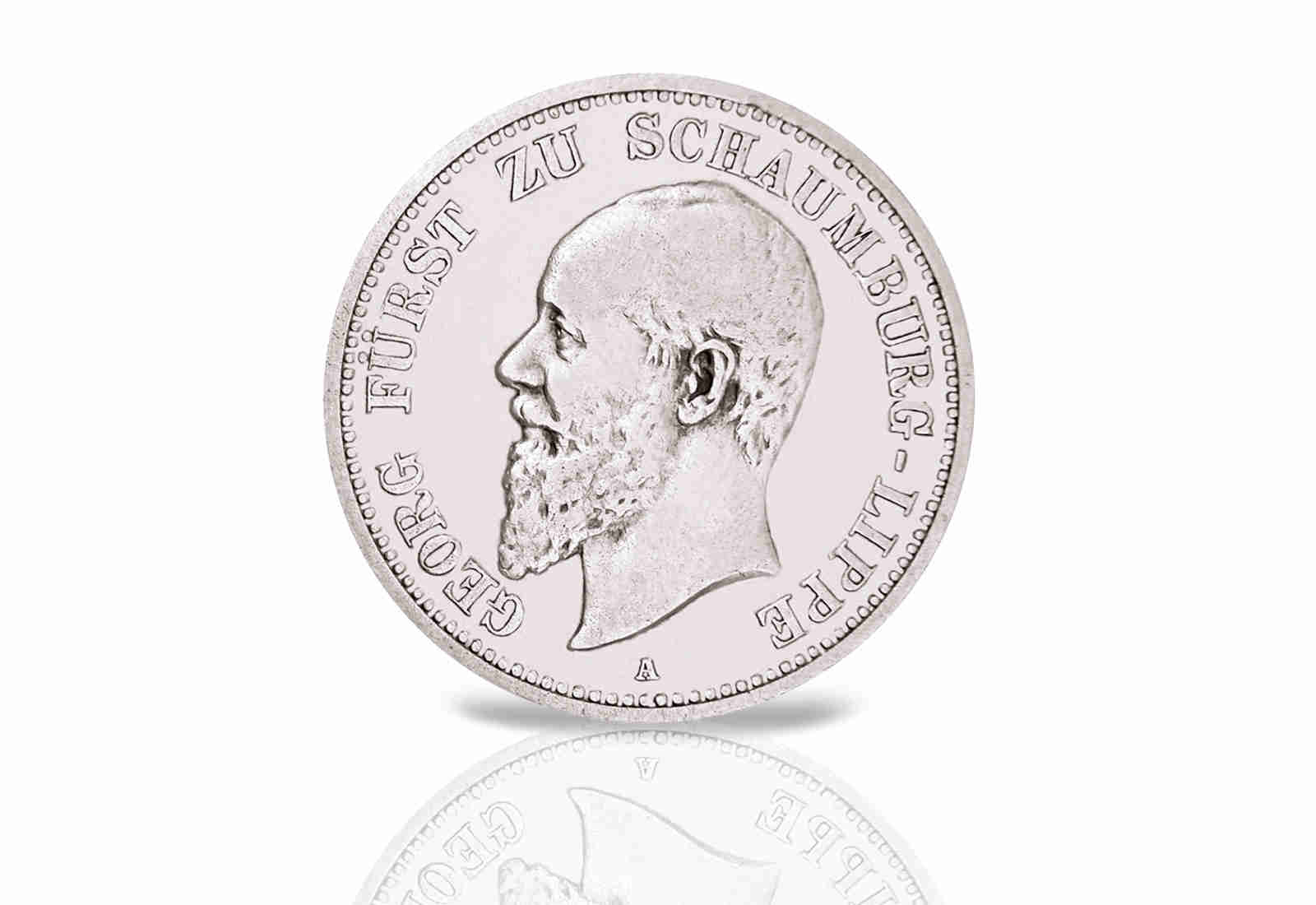 2 Mark 1898/1904 Deutsches Kaiserreich Schaumburg-Lippe Fürst Georg Jaeger-Nr. 164