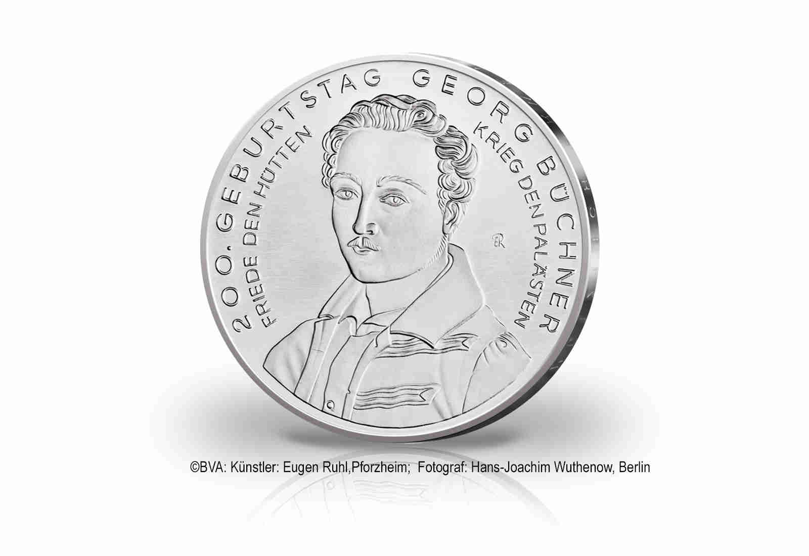 10 Euro Silbermünze 2013 Deutchland Georg Büchner PP