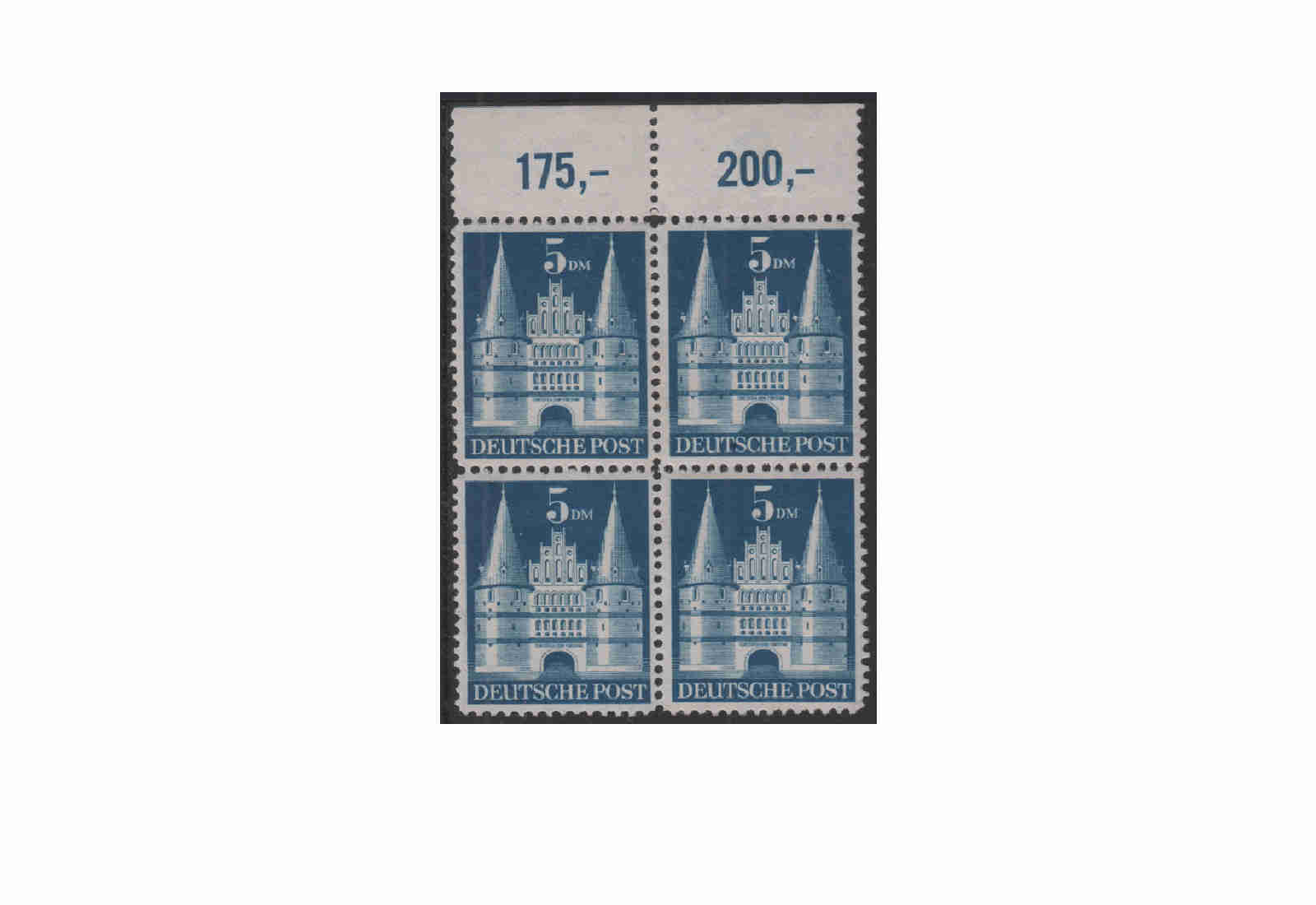 Bizone Bautenserie 1948 Michel Nr. 100 1/1c postfrisch Viererblock